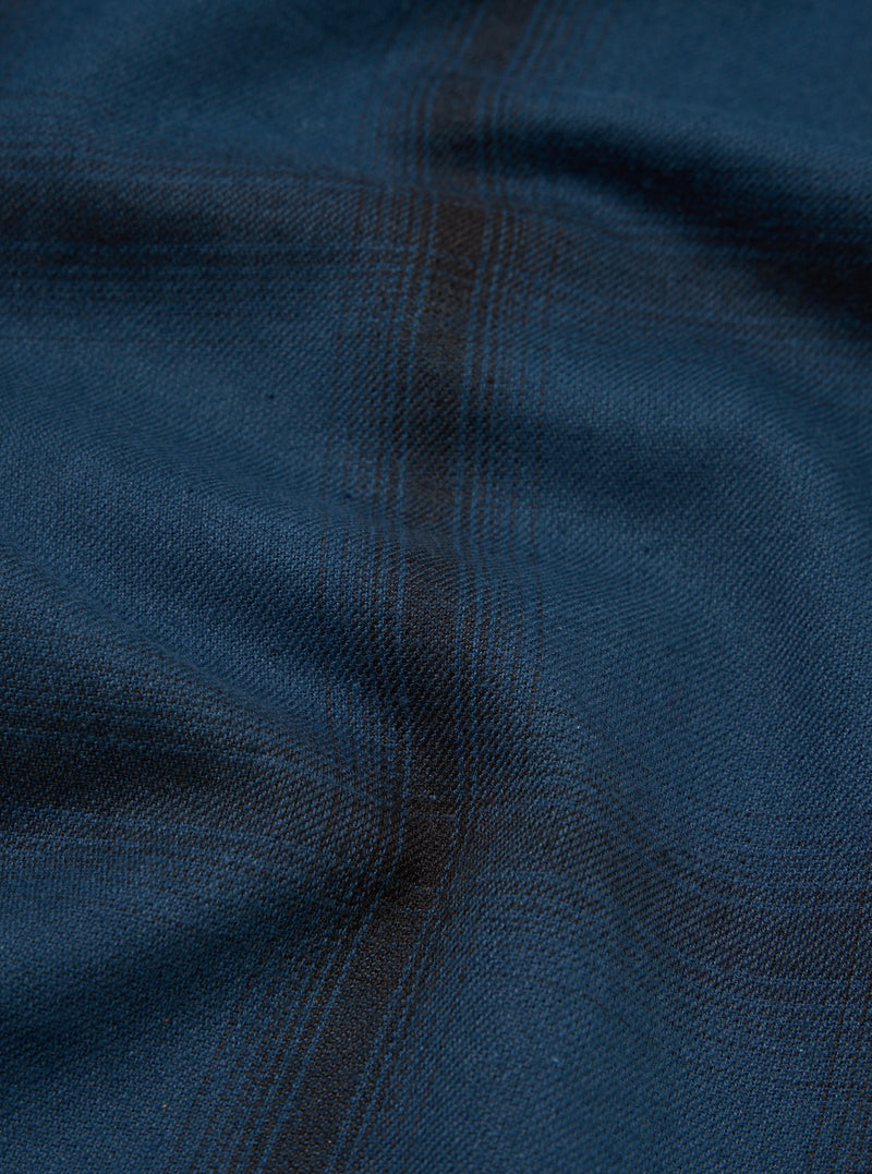 Navy Shadow Check Long Pyjama Set