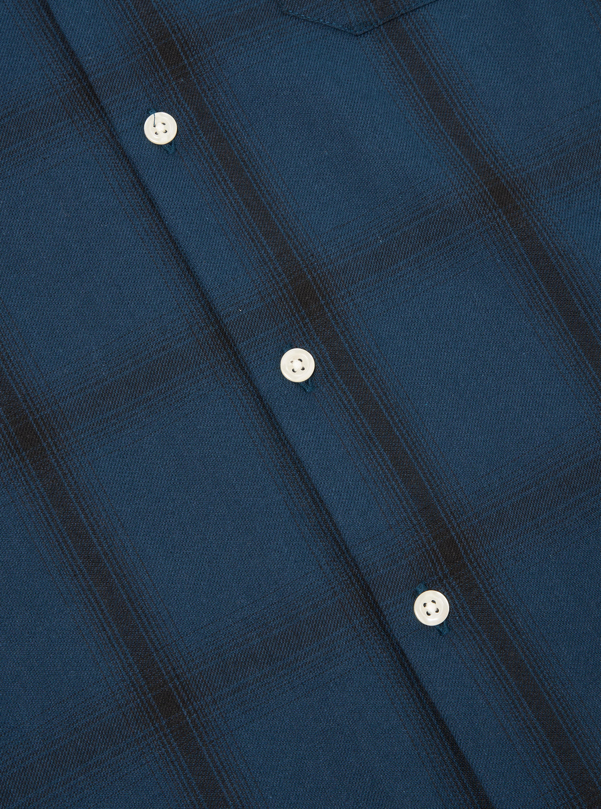 Navy Shadow Check Long Pyjama Set