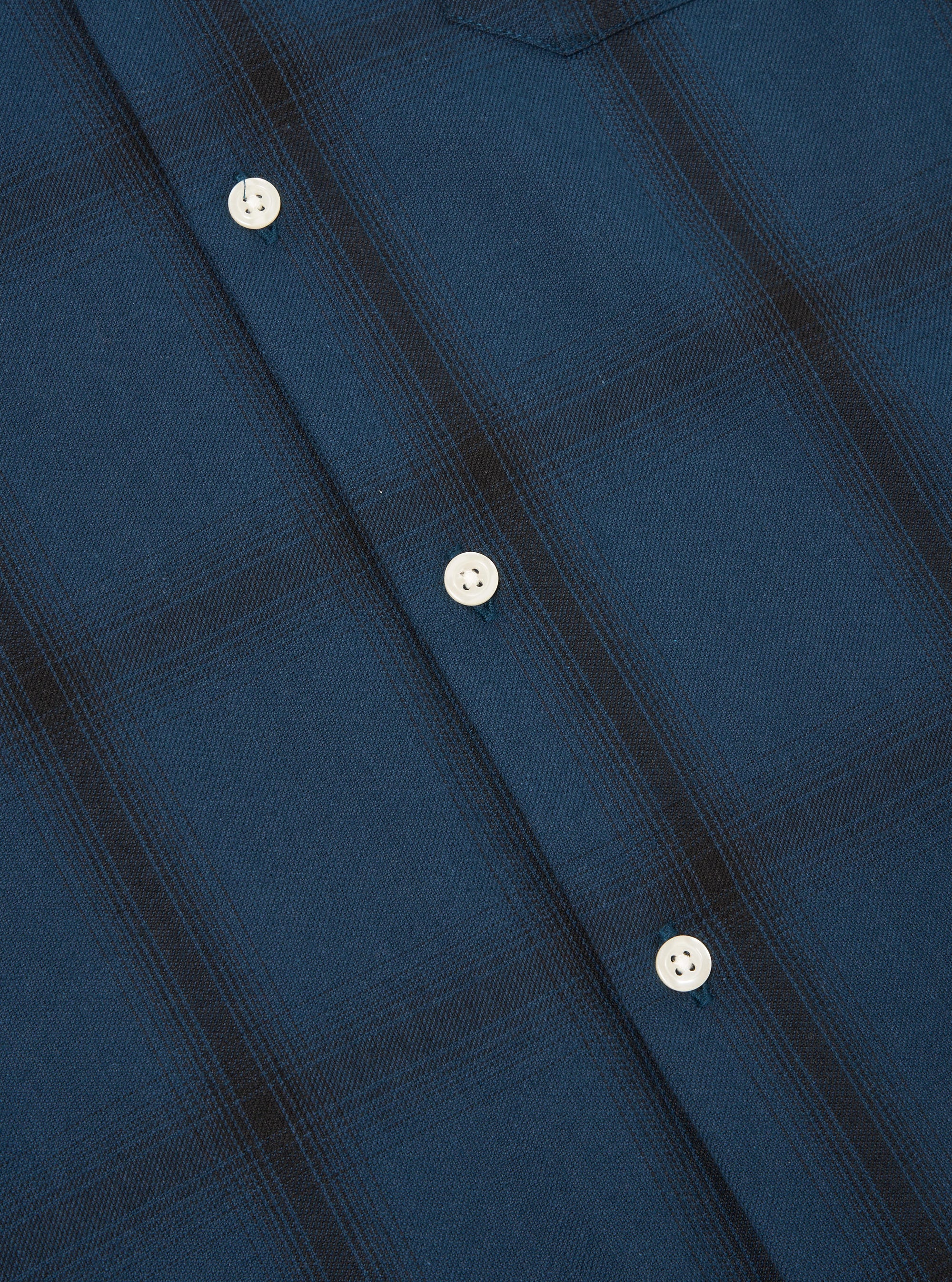 Navy Shadow Check Long Pyjama Set