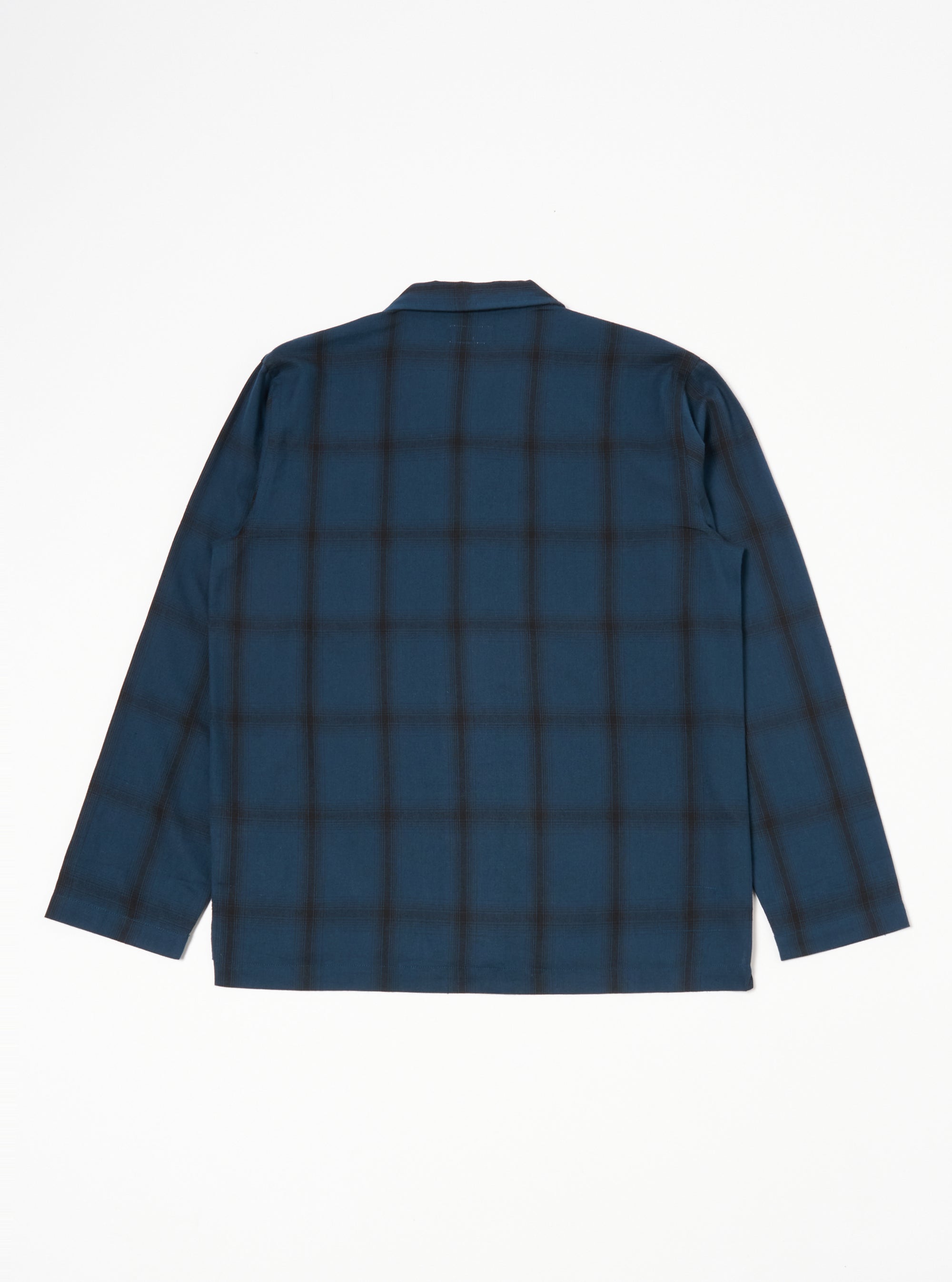 Navy Shadow Check Long Pyjama Set
