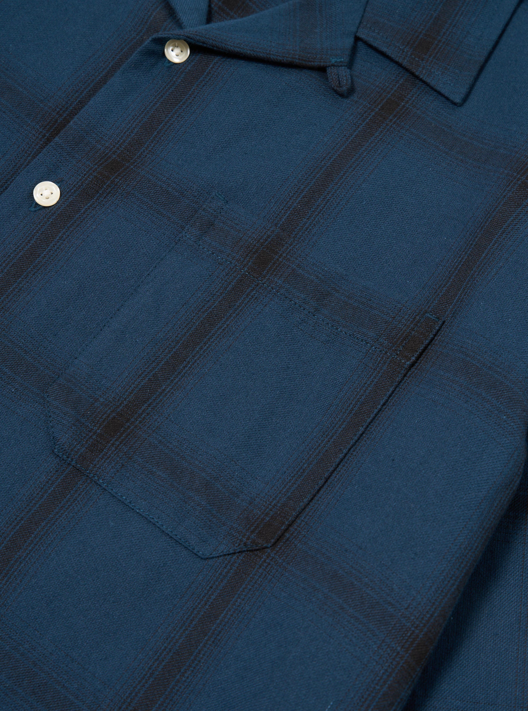 Navy Shadow Check Long Pyjama Set