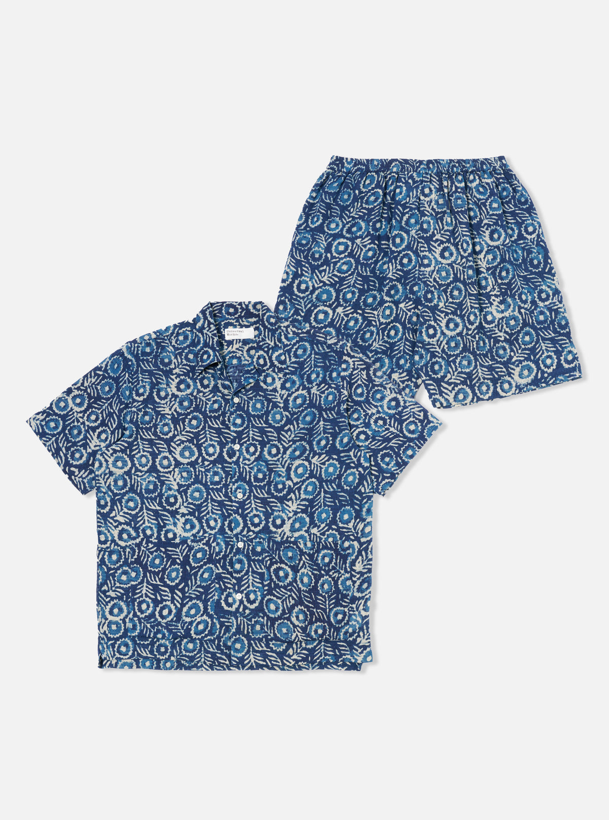 Indigo Hand Block Print Short Pyjama Set
