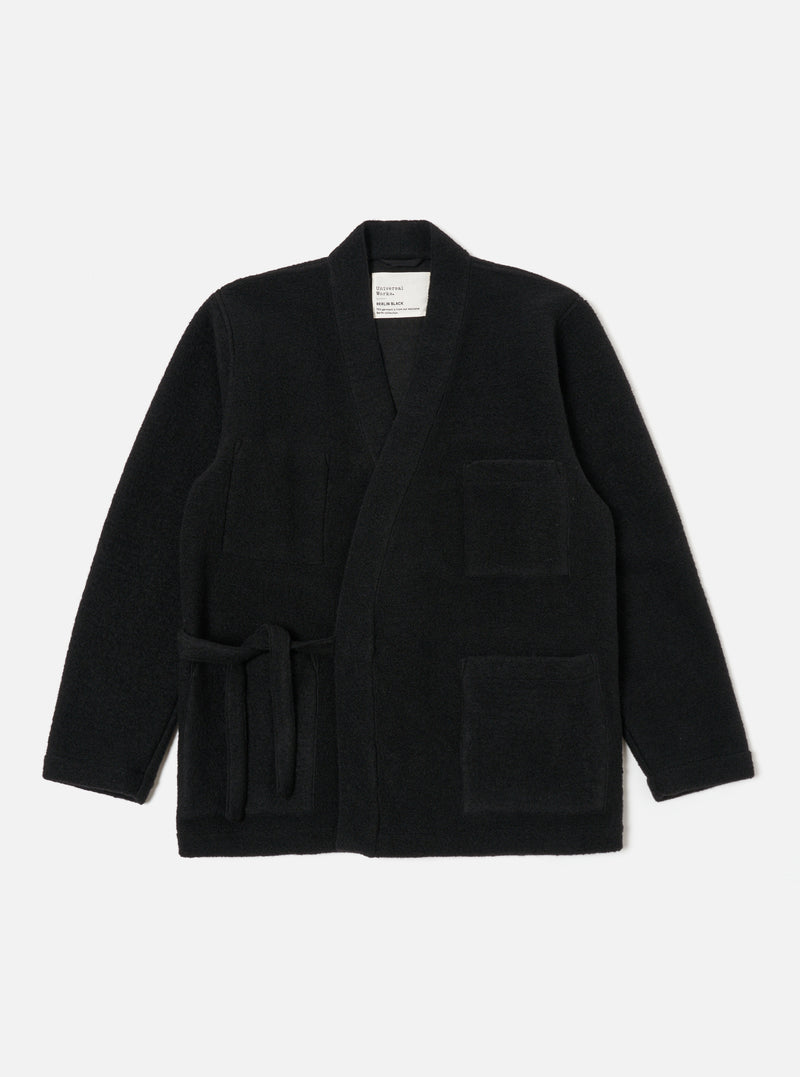Black Wool Fleece Kyoto Work Jacket