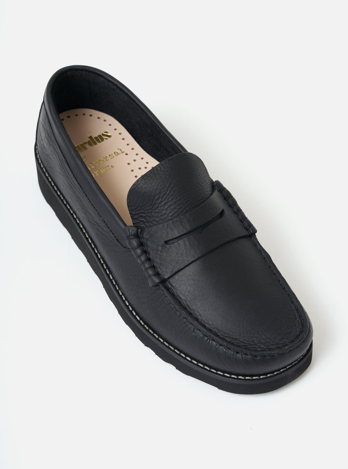 Zardus for Universal Works Black Leather Reggie Loafer