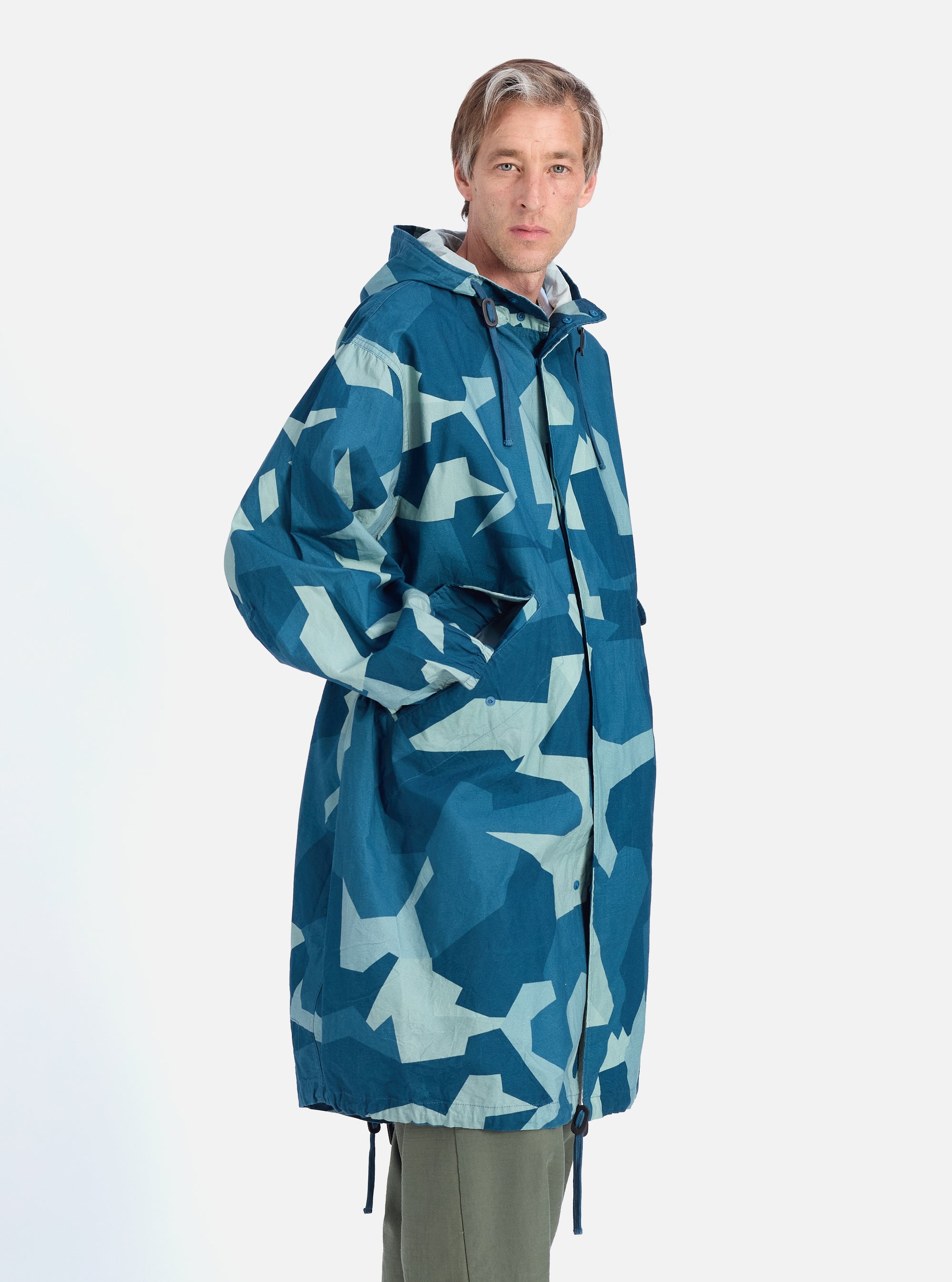 Blue Swedish Camo Beach Parka