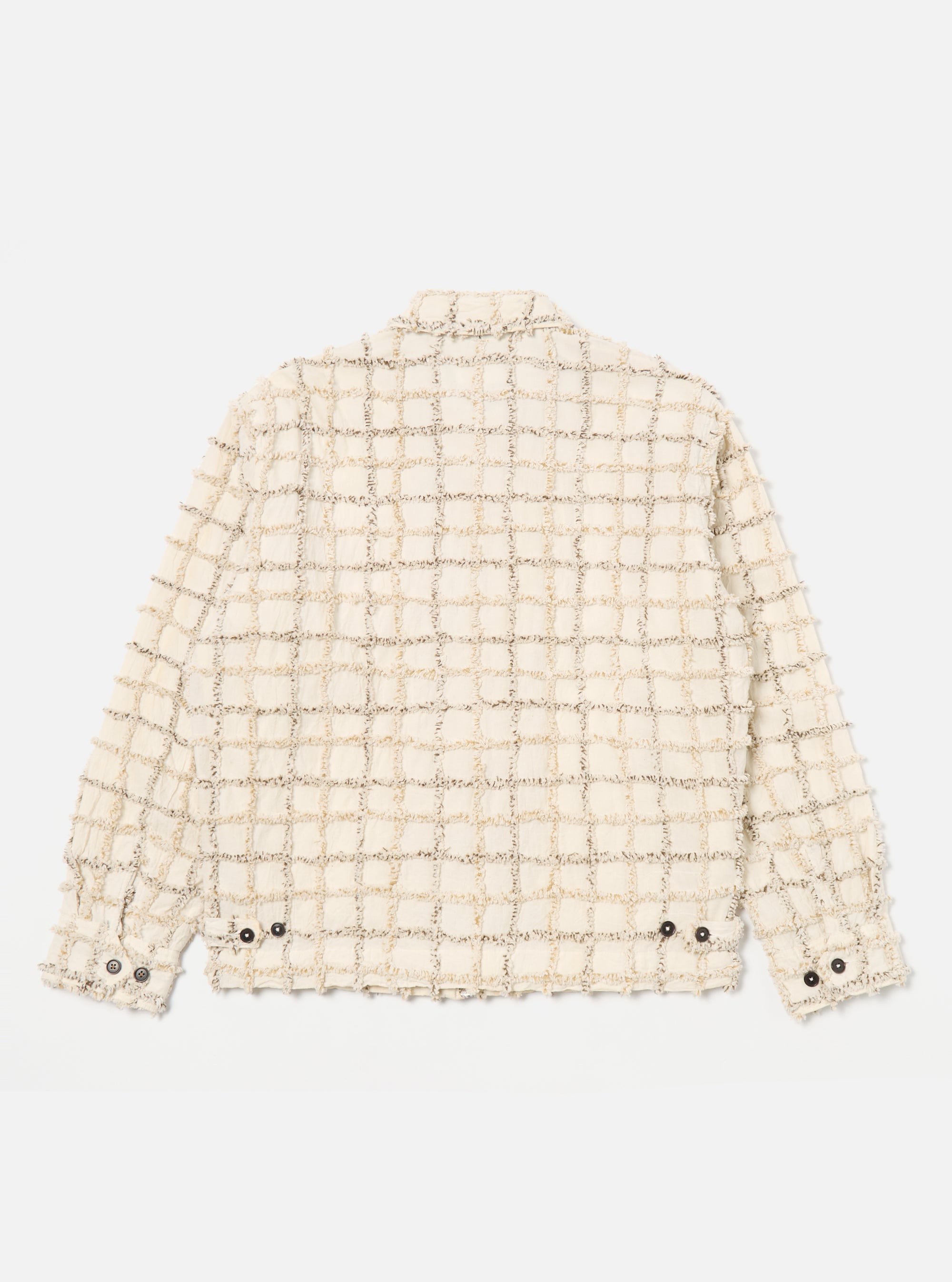 Ecru 3D Check Windcheater Jacket