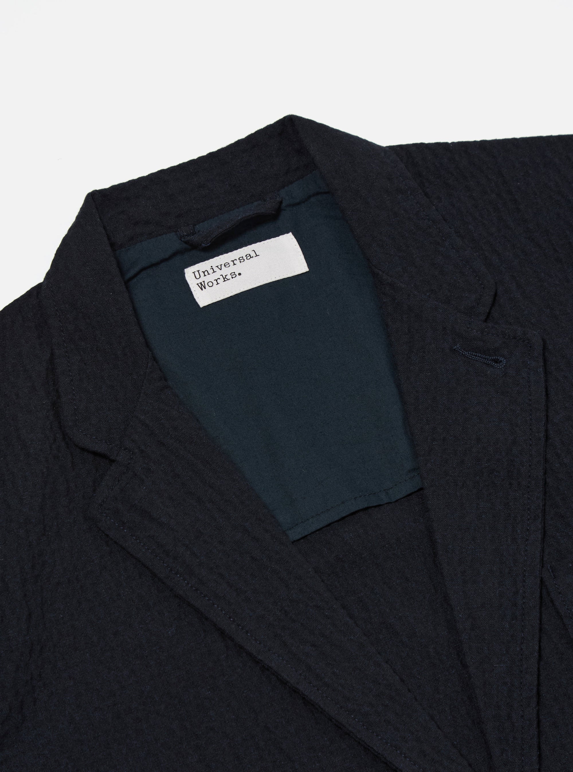 Dark Navy Ospina Cotton Two Button Jacket