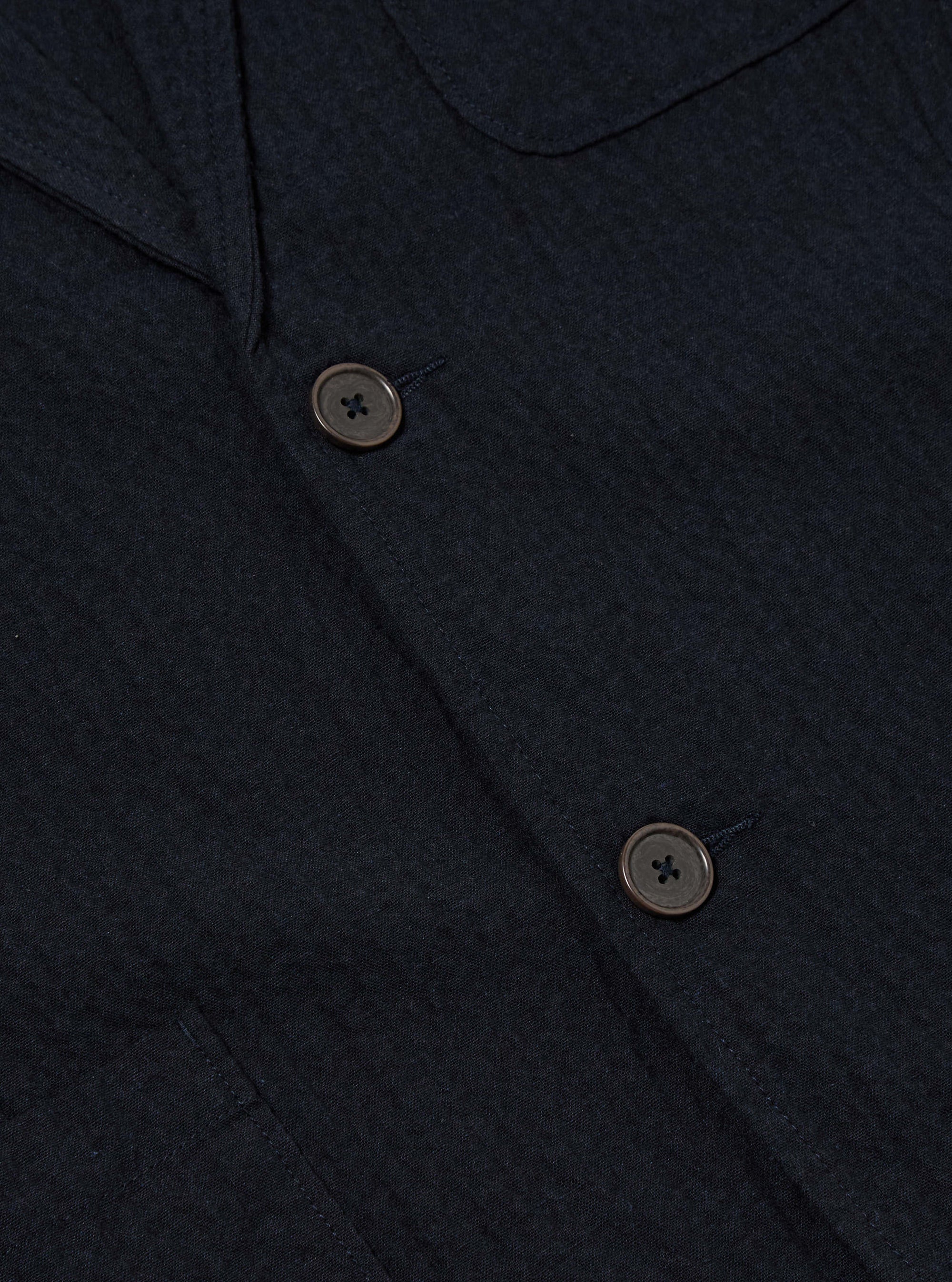 Dark Navy Ospina Cotton Two Button Jacket