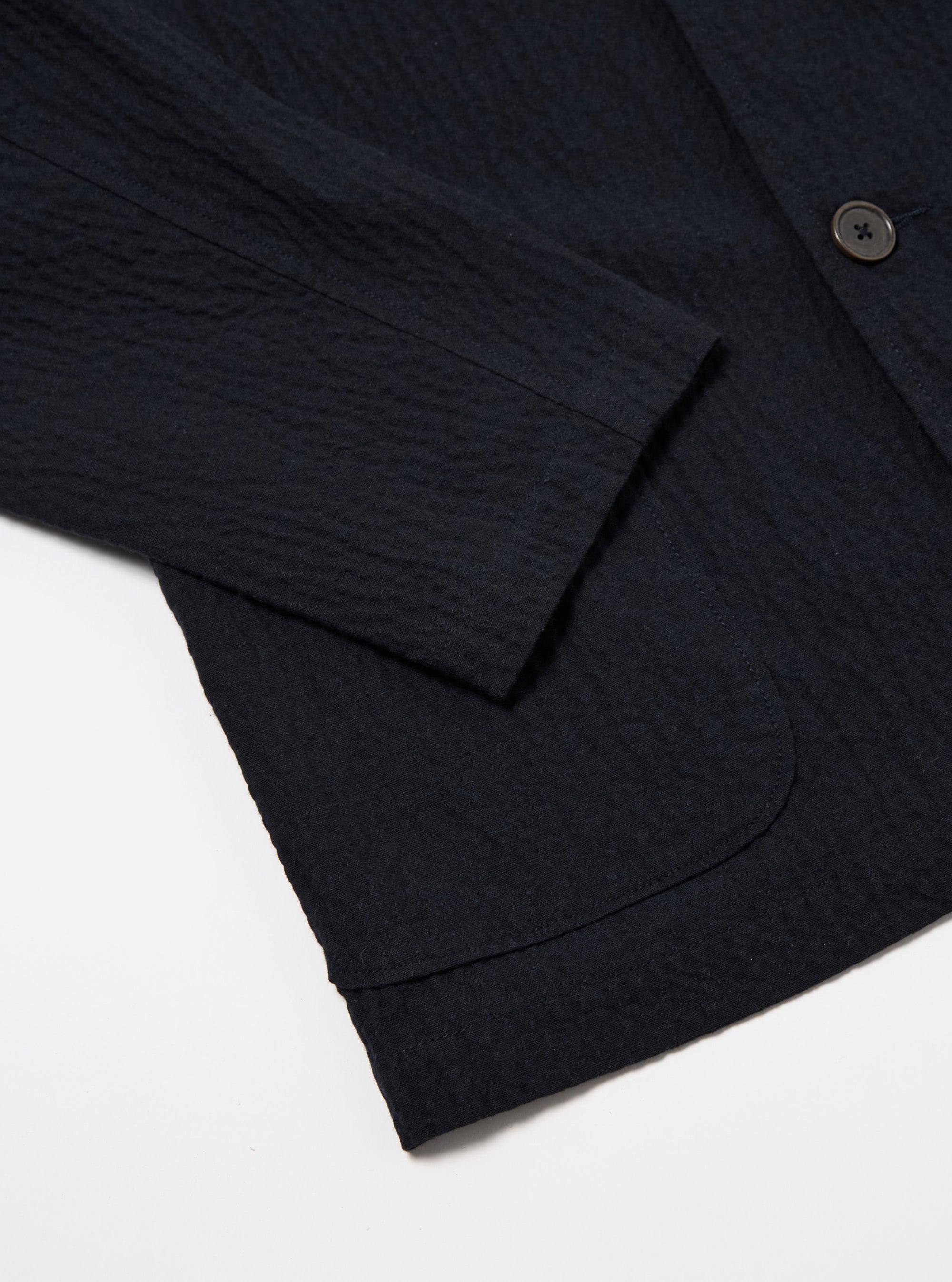 Dark Navy Ospina Cotton Two Button Jacket
