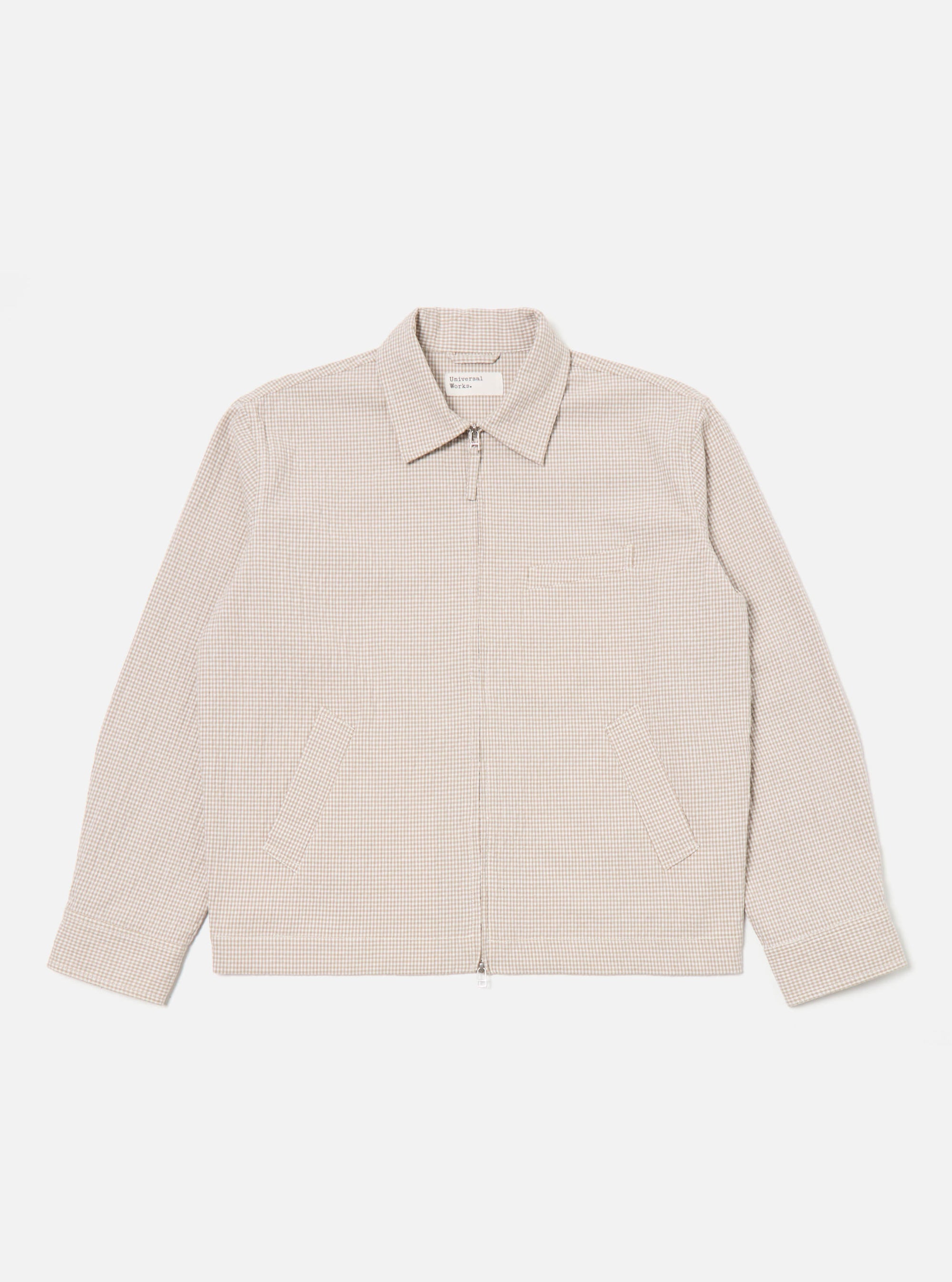 Ecru/Sand Ospina Check Cotton Windcheater Jacket
