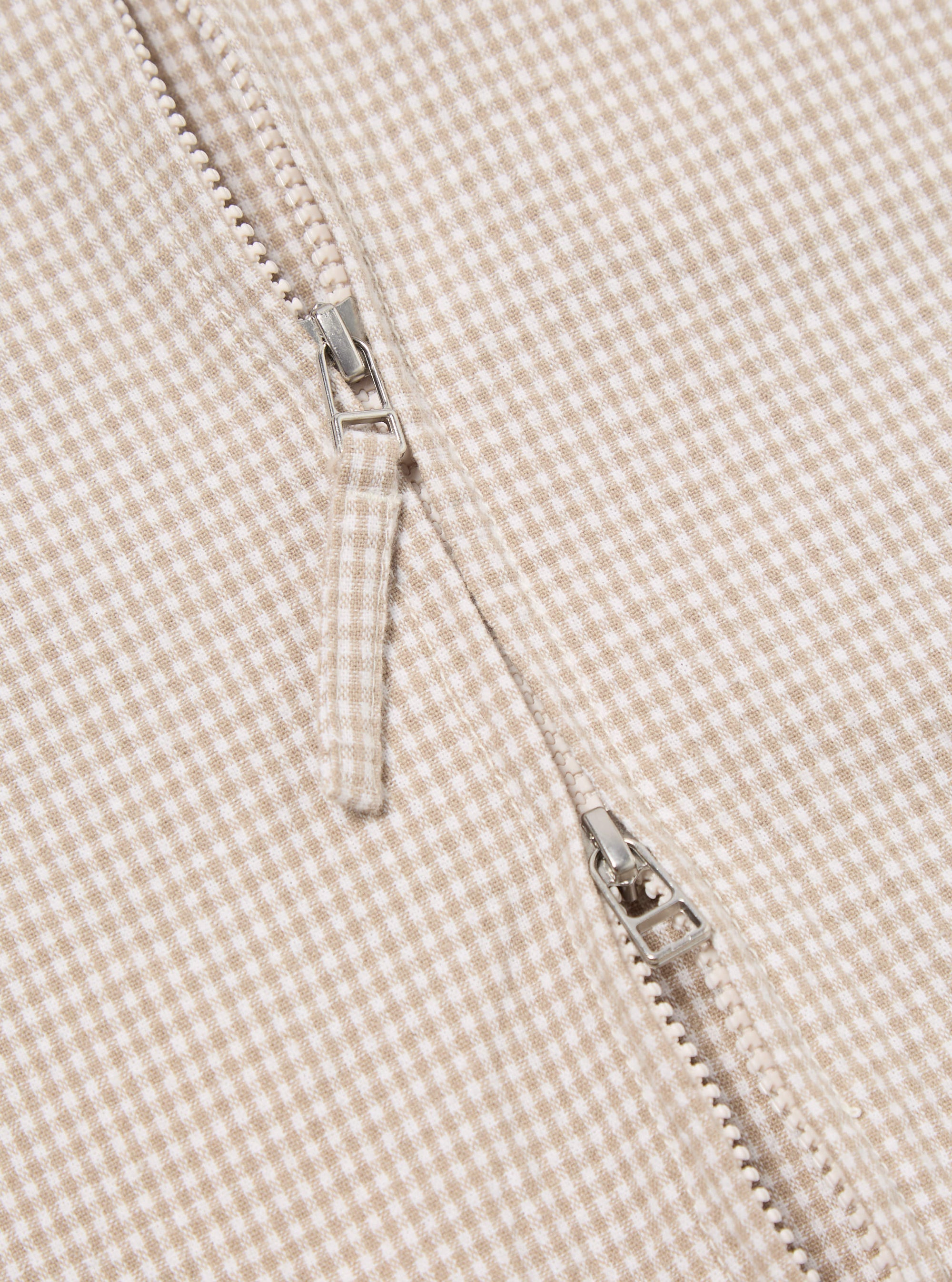 Ecru/Sand Ospina Check Cotton Windcheater Jacket