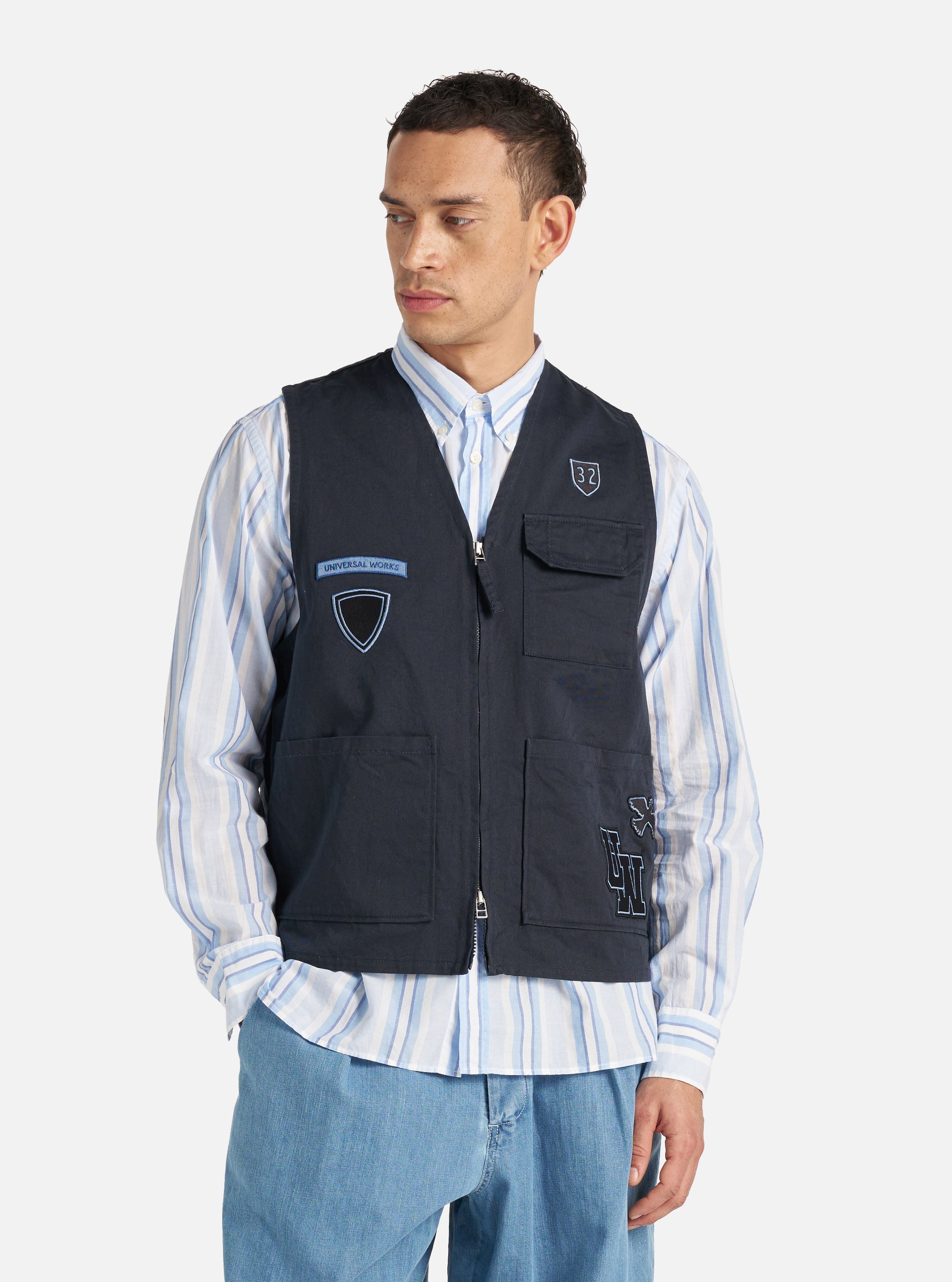 Navy Twill/Badges Marine Gilet