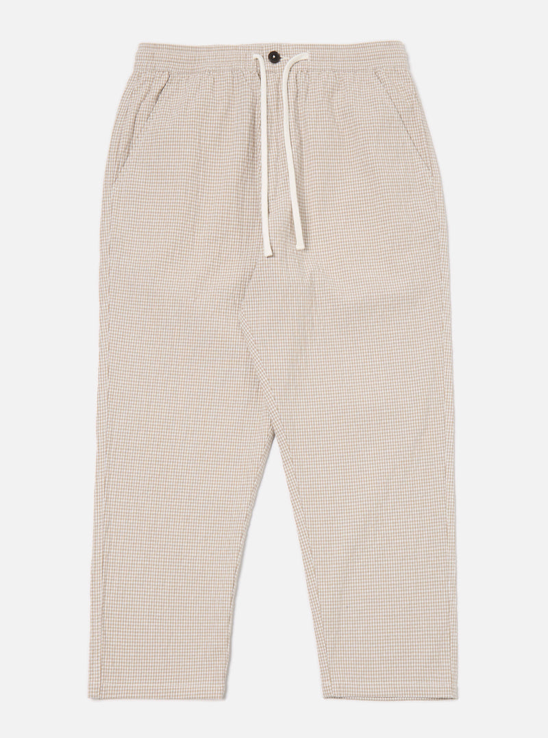 Ecru/Sand Ospina Check Cotton Hi Water Trouser