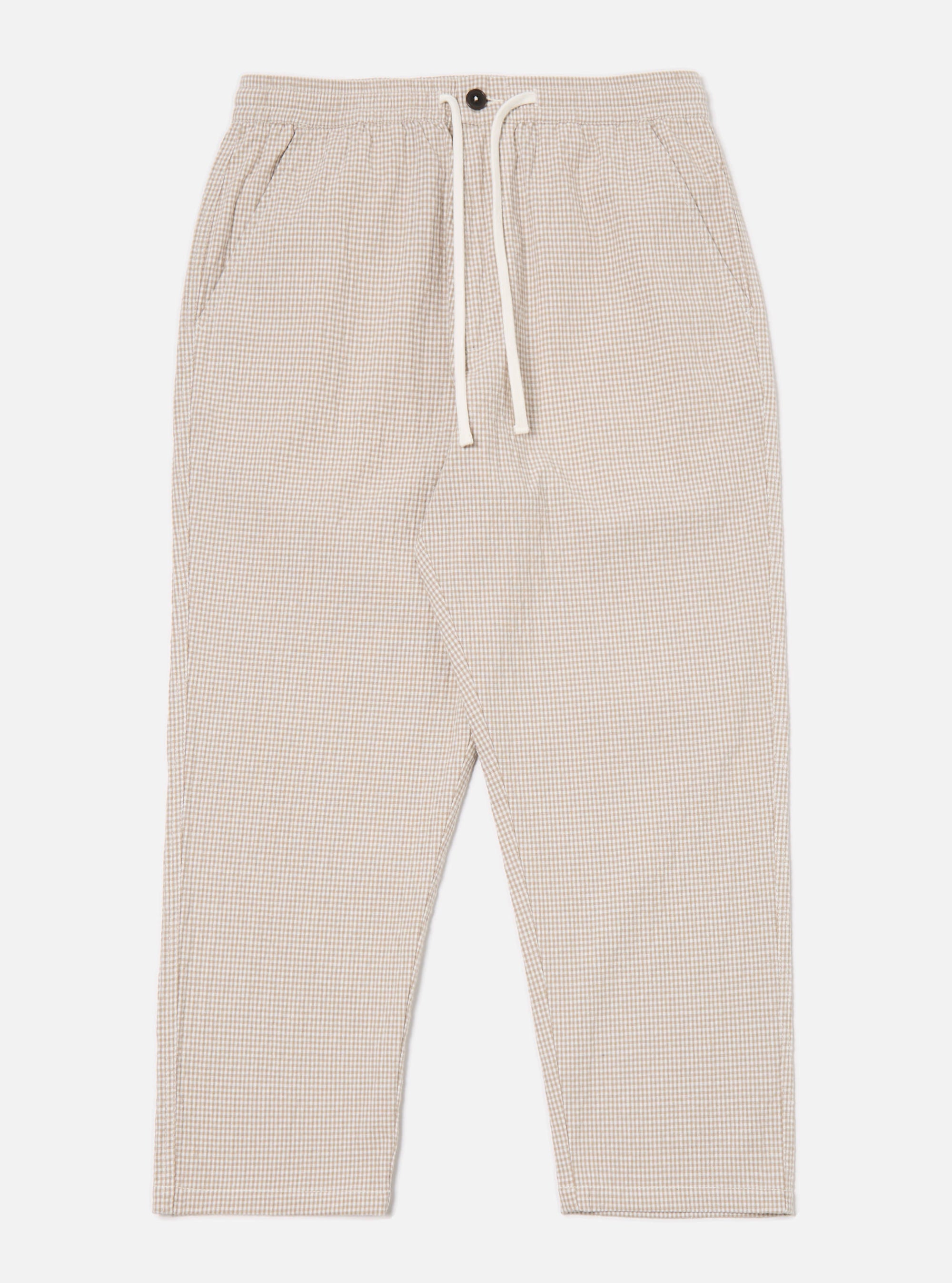 Ecru/Sand Ospina Check Cotton Hi Water Trouser