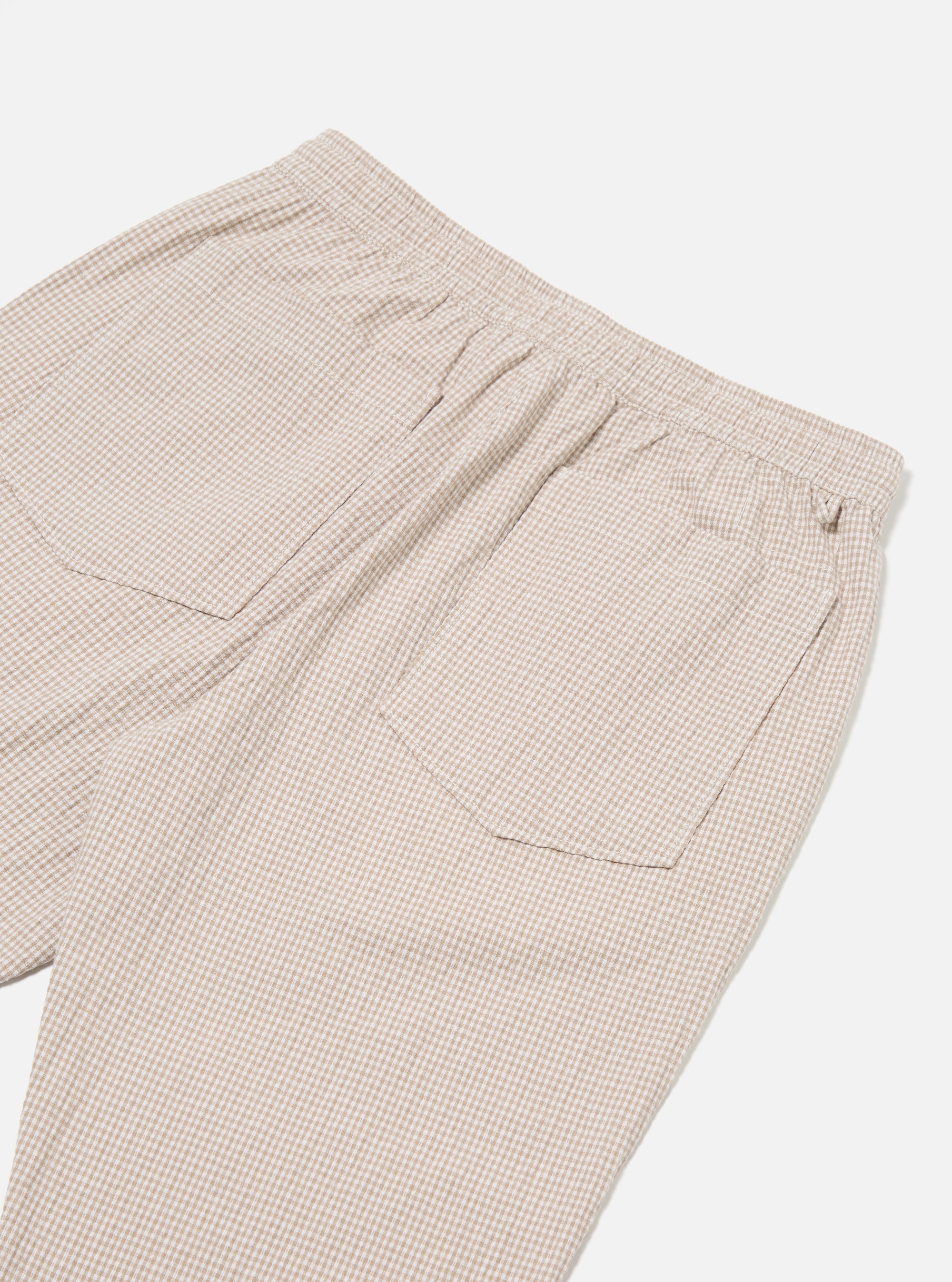 Ecru/Sand Ospina Check Cotton Hi Water Trouser