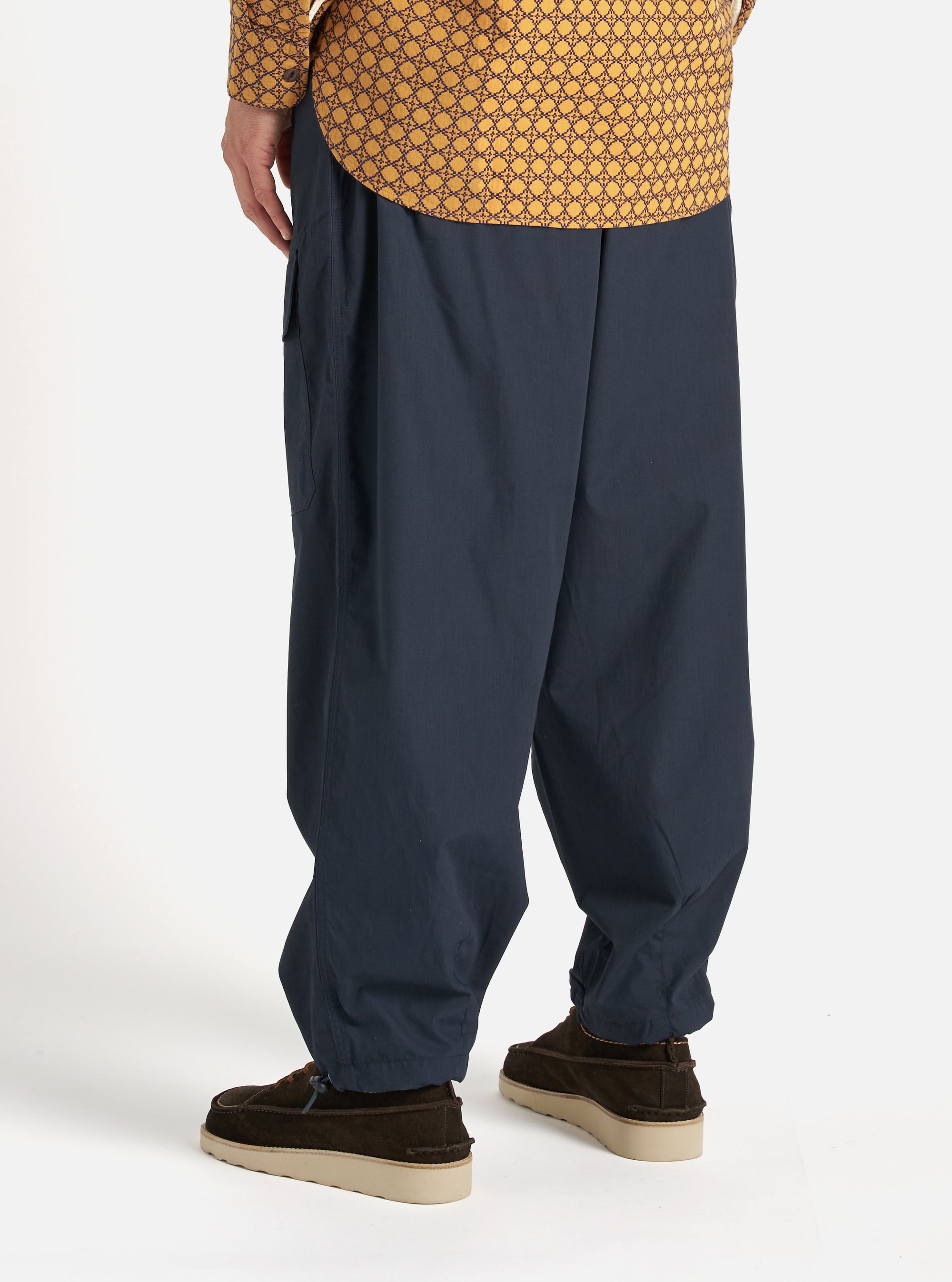 Navy Recycled Polytech Loose Pilot Trouser