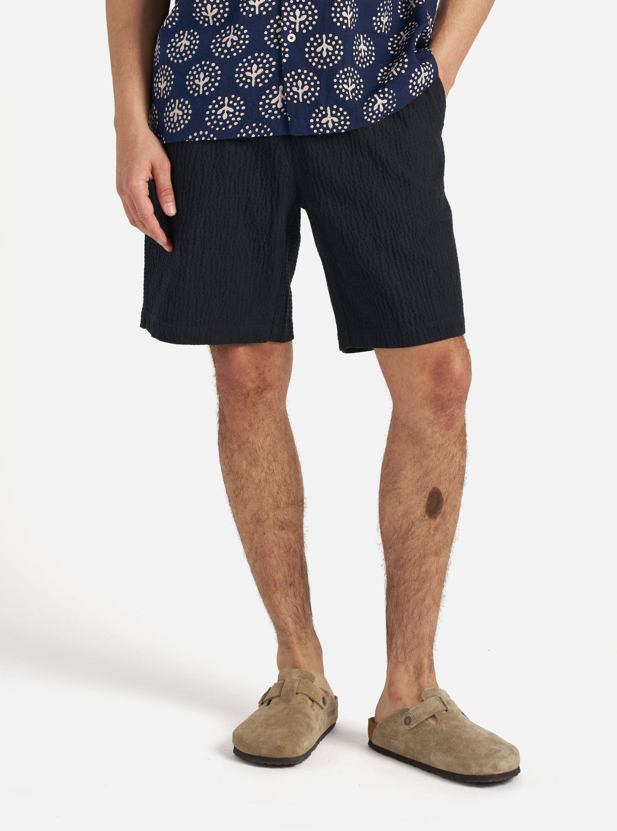 Dark Navy Ospina Cotton Simple Short
