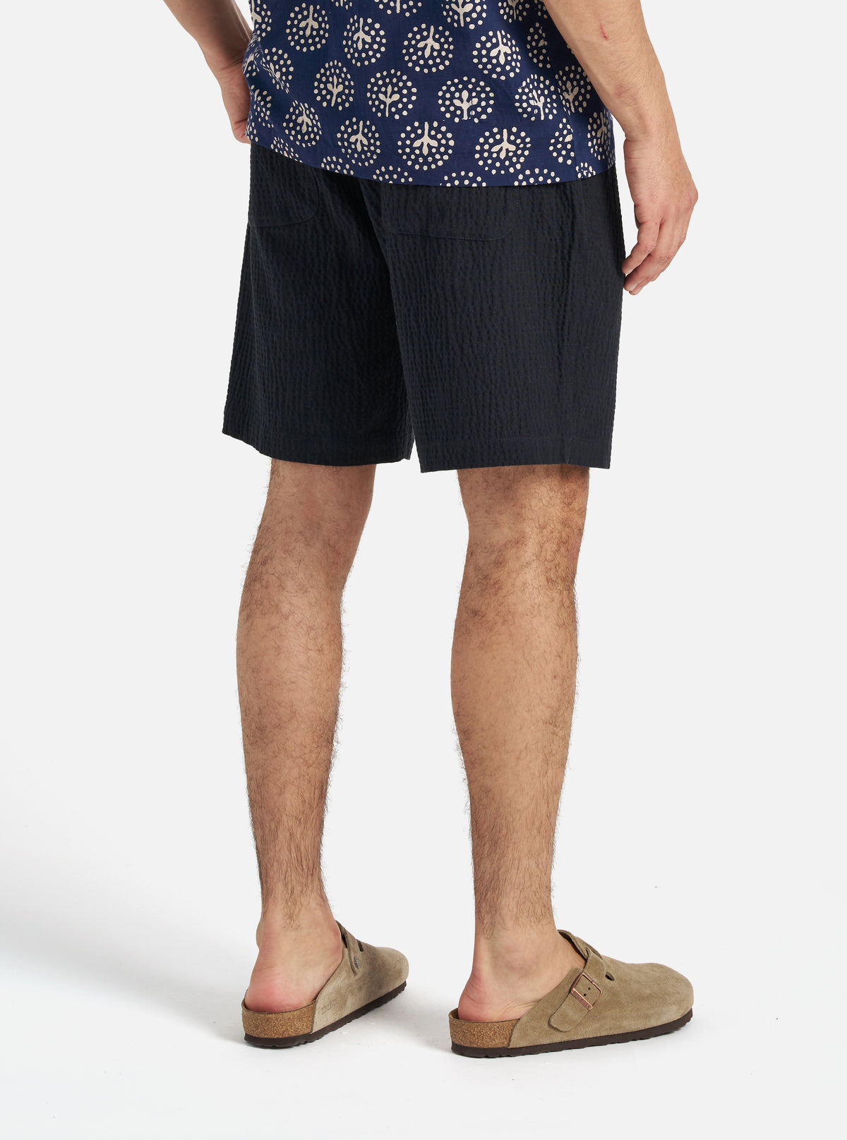 Dark Navy Ospina Cotton Simple Short