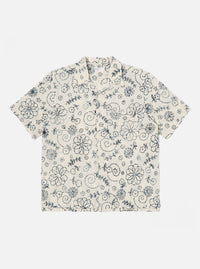 Charcoal Kantha Cotton Camp Shirt