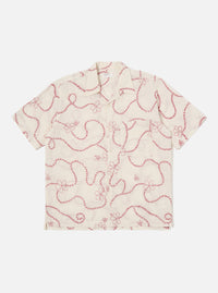 Ecru Terracotta Kantha Cotton Camp Shirt
