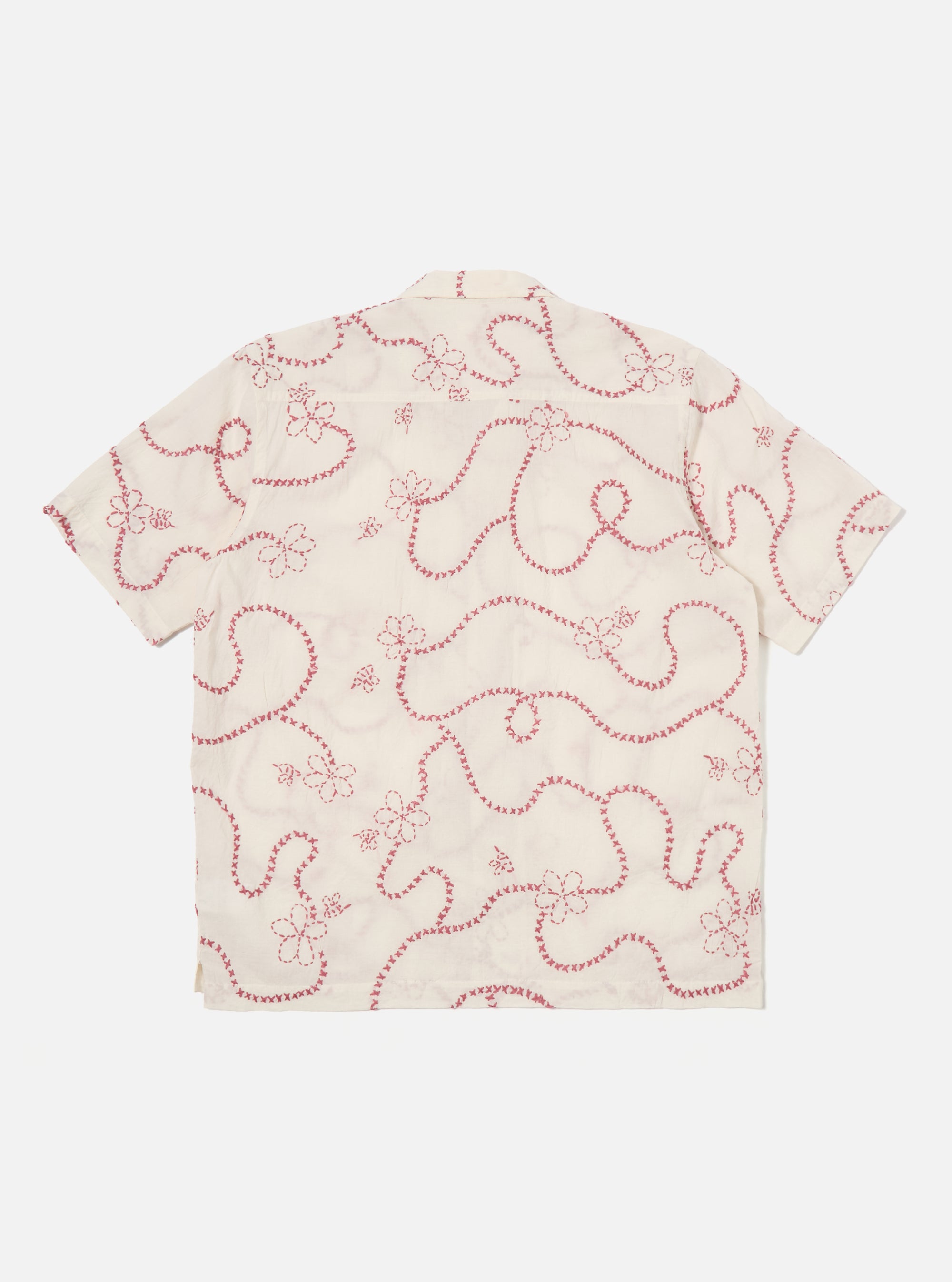 Ecru Terracotta Kantha Cotton Camp Shirt