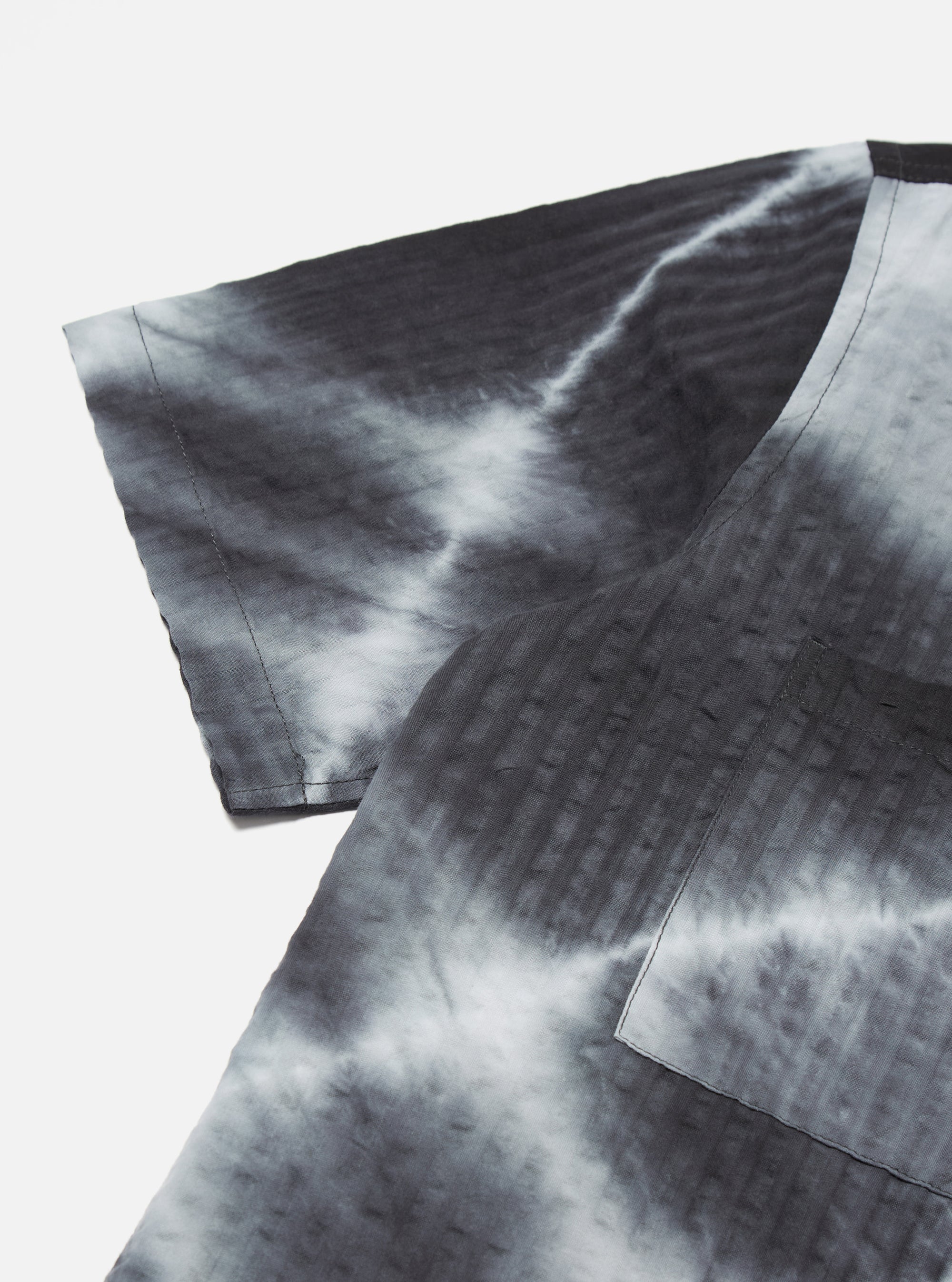 Charcoal Tie N Dye Seersucker Camper Shirt