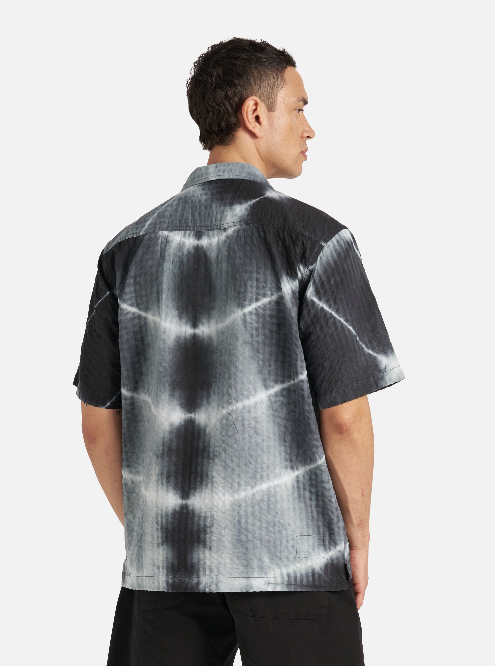 Charcoal Tie N Dye Seersucker Camper Shirt