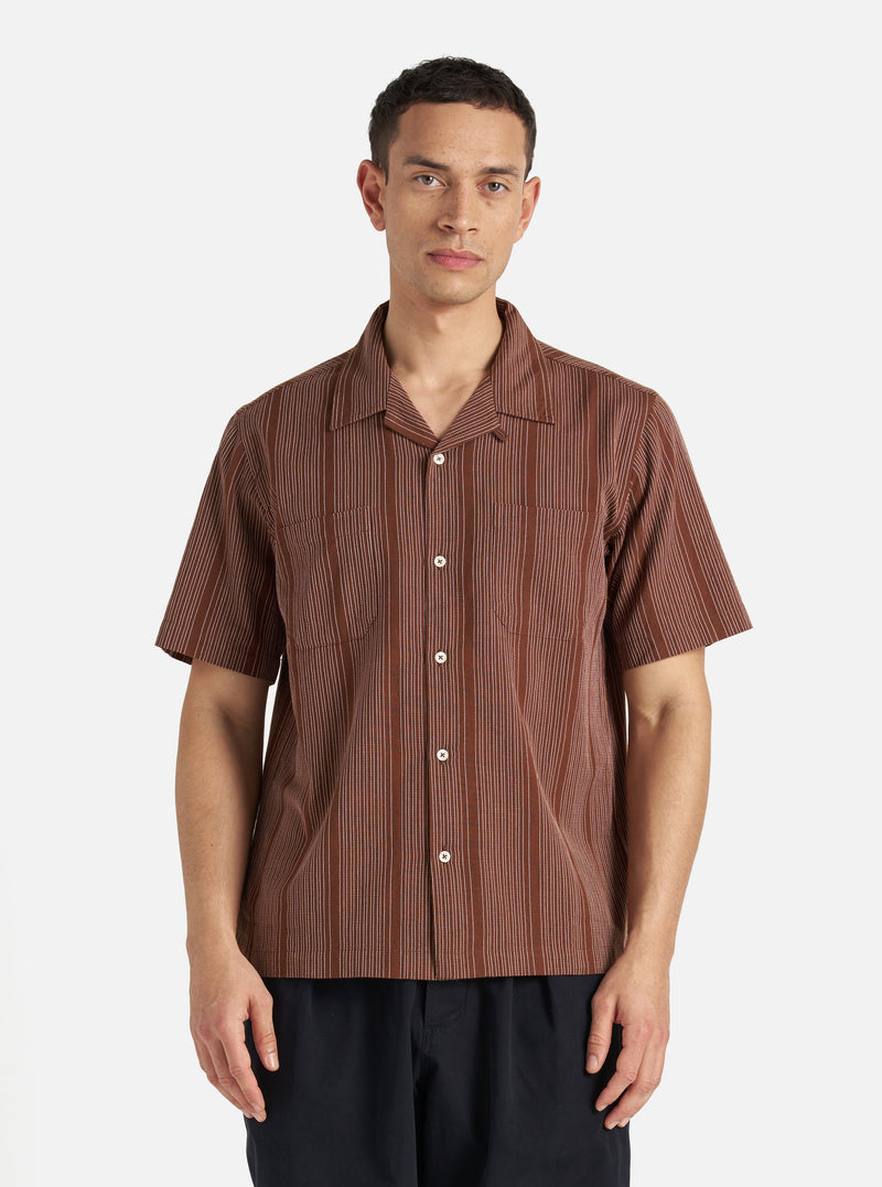 Brown Kantha Stripe Sal Road Shirt