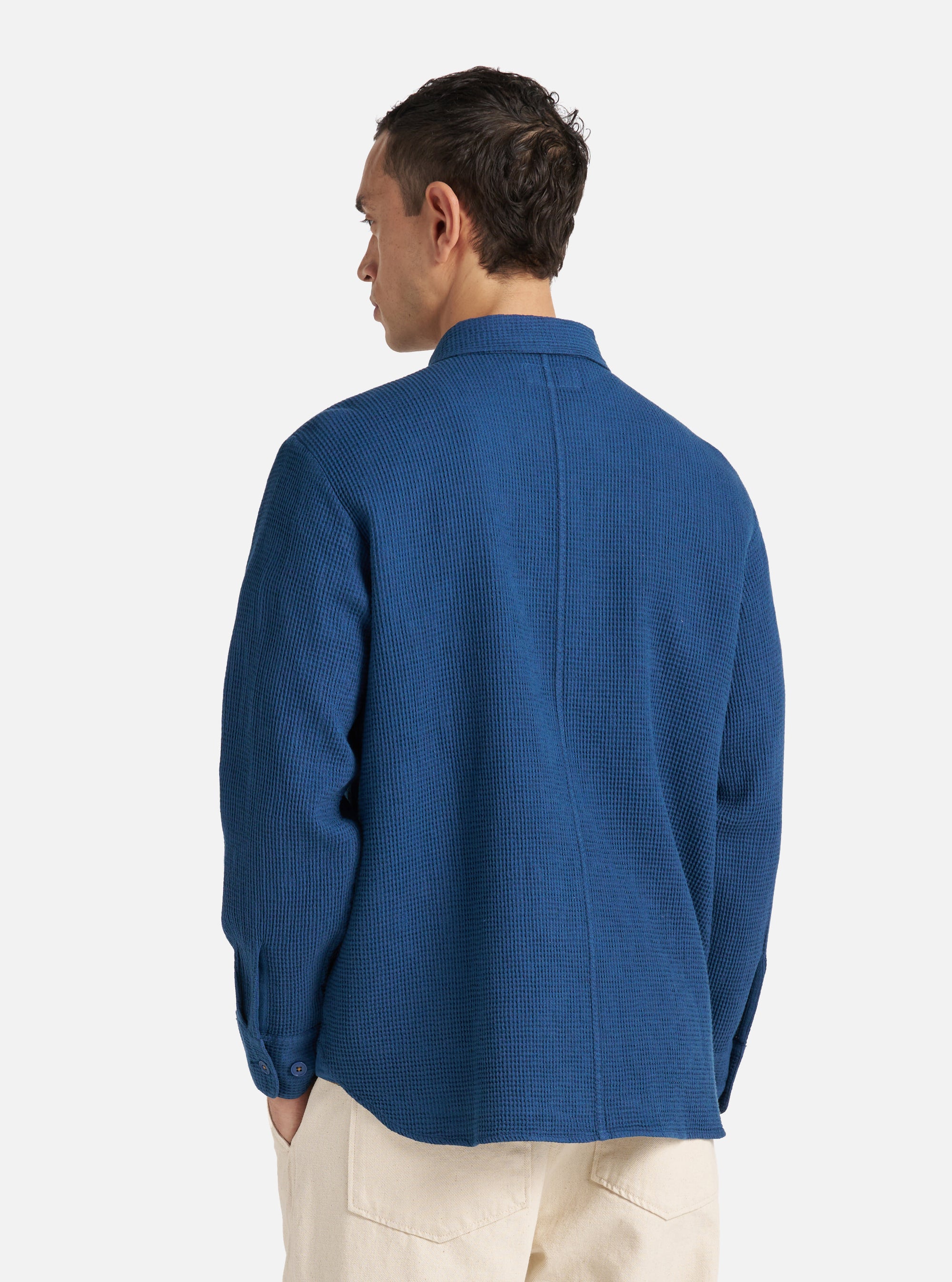 Navy Japanese Waffle Travail Overshirt