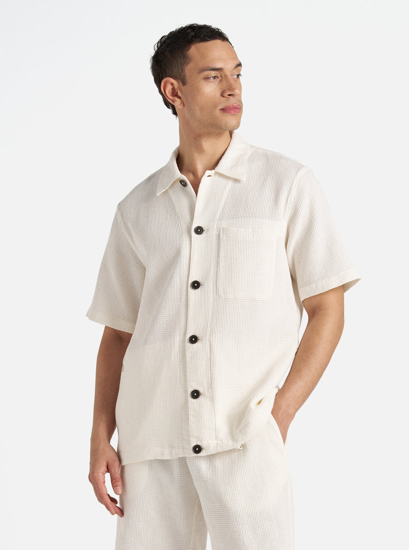 Ecru Japanese Waffle Tech Overshirt