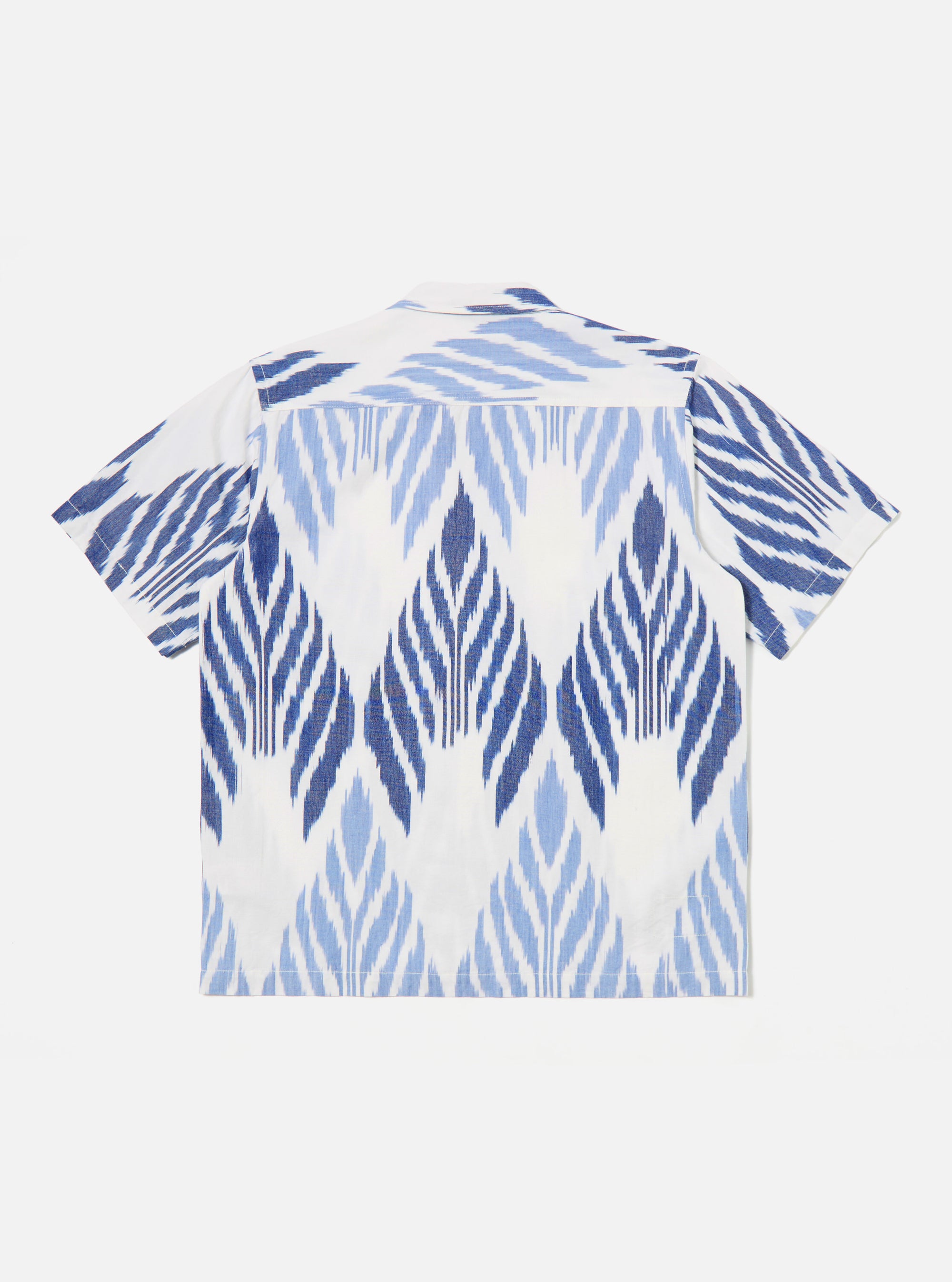 Blue Peacock Ikat Camp Shirt