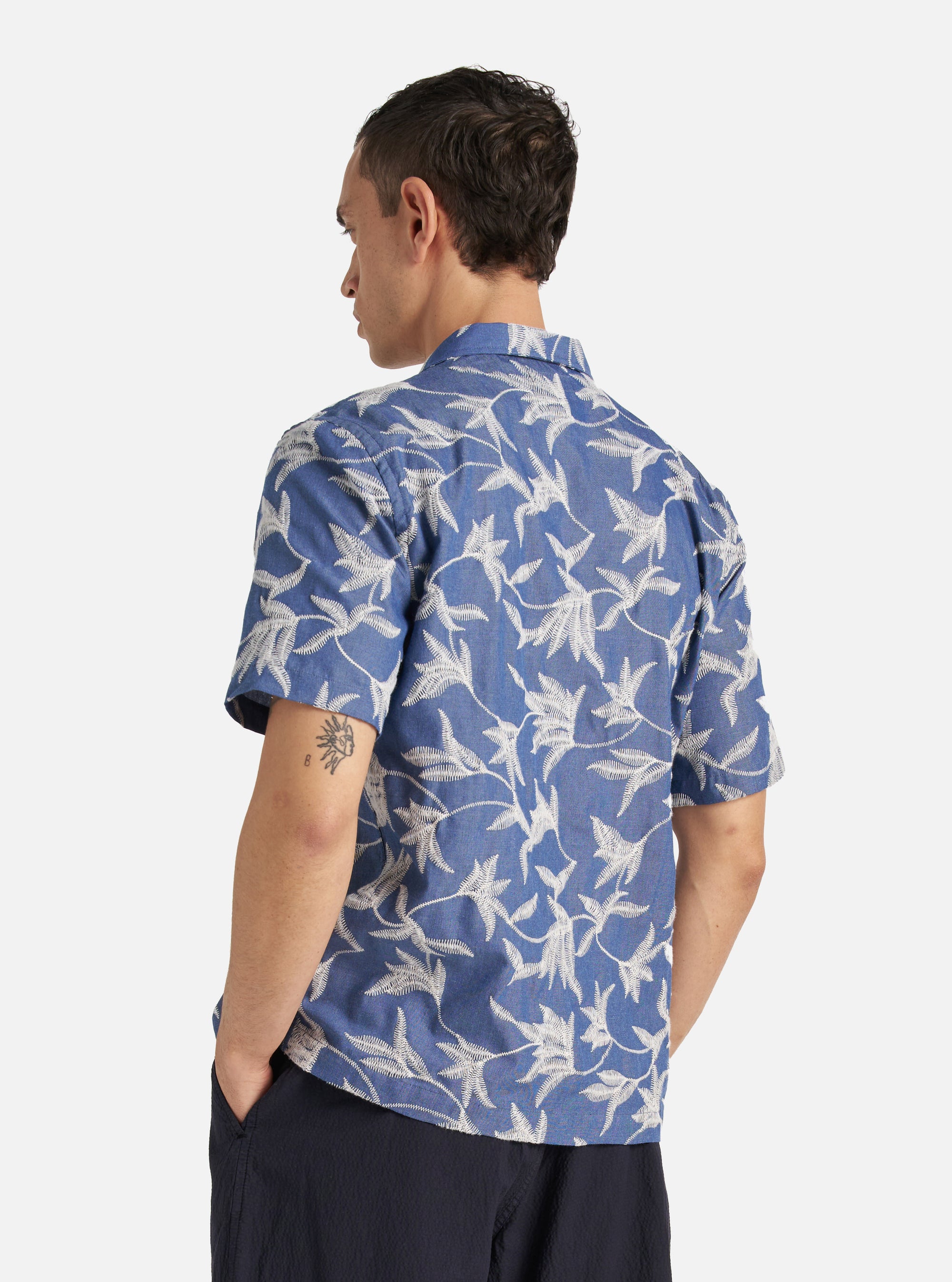 Indigo Summer Jungle Cotton Road Shirt