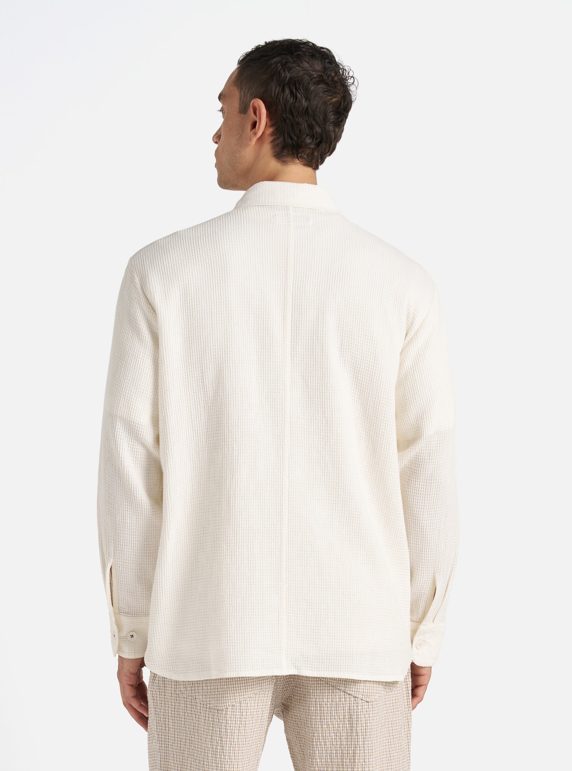 Ecru Japanese Waffle Travail Overshirt