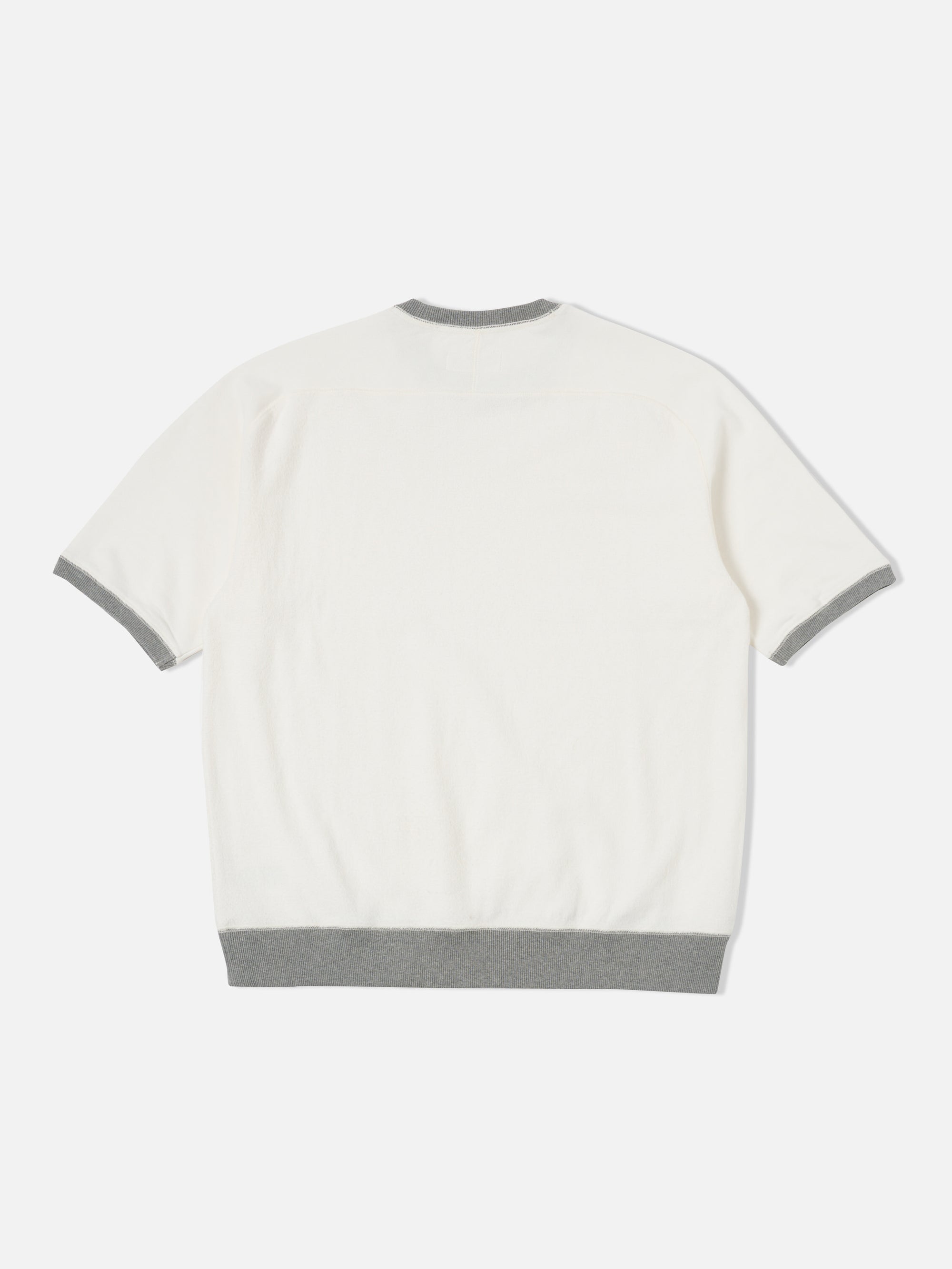 Ecru Brush Back Sweat Short Sleeve Crew