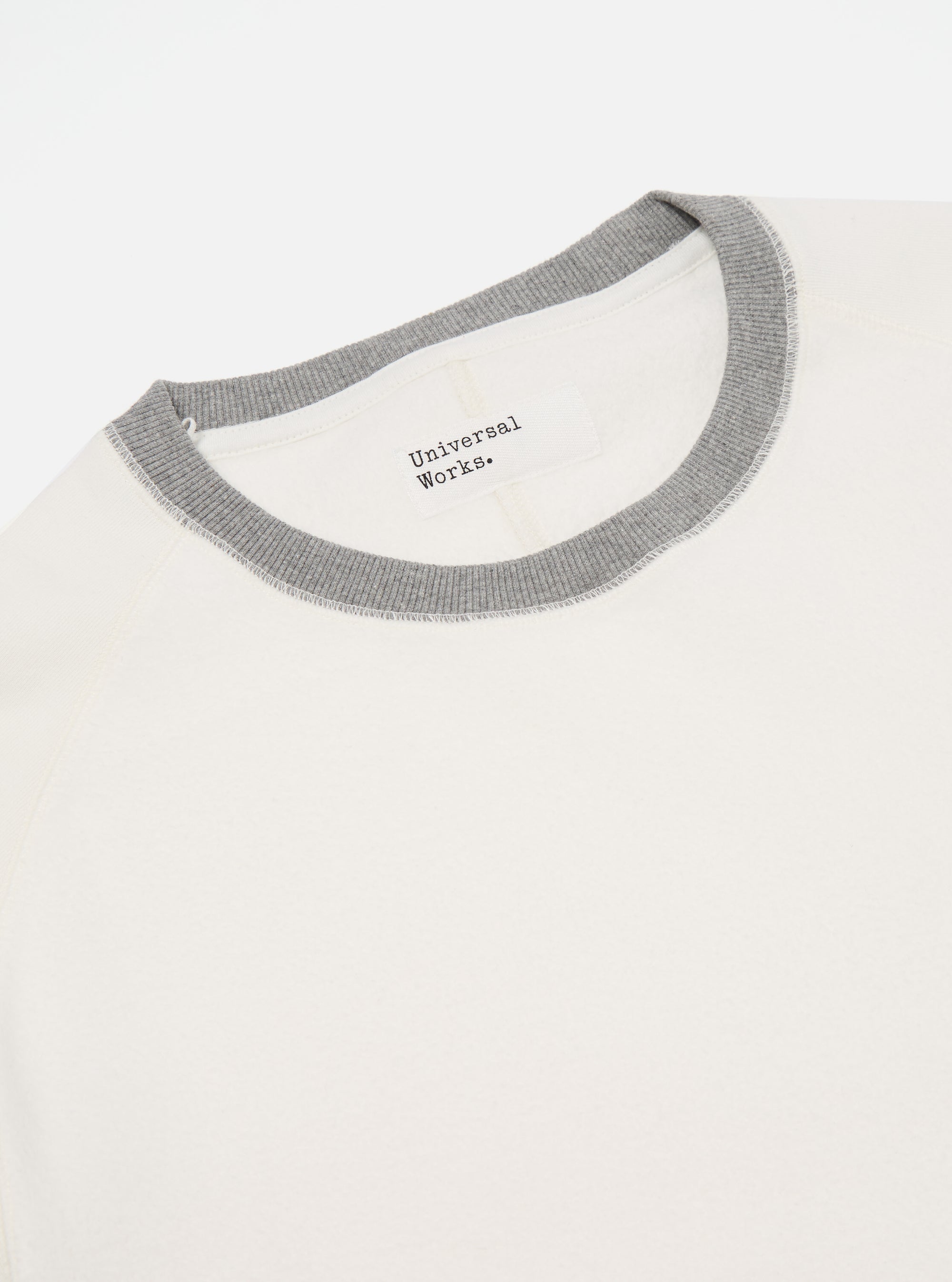 Ecru Brush Back Sweat Short Sleeve Crew