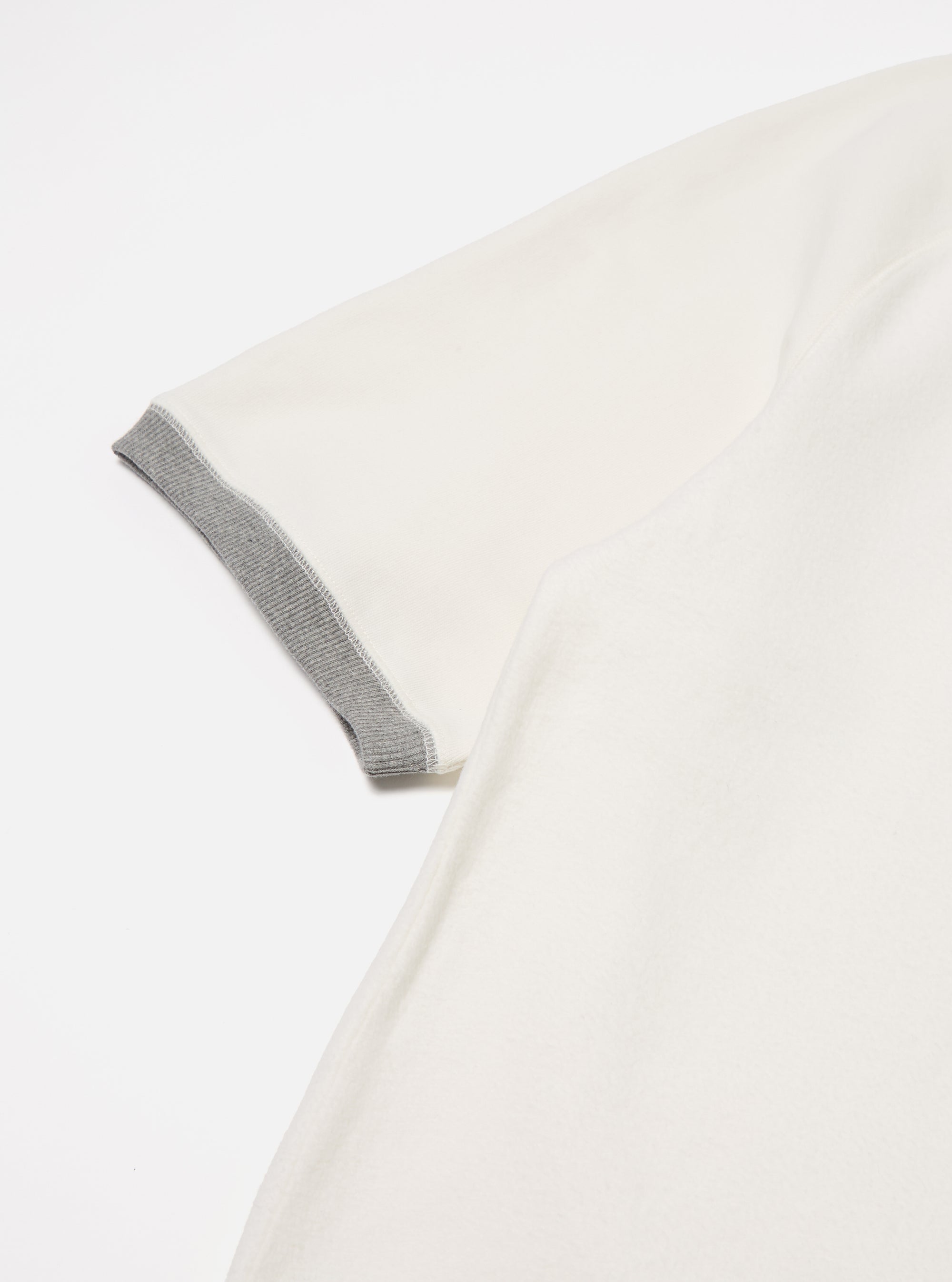 Ecru Brush Back Sweat Short Sleeve Crew