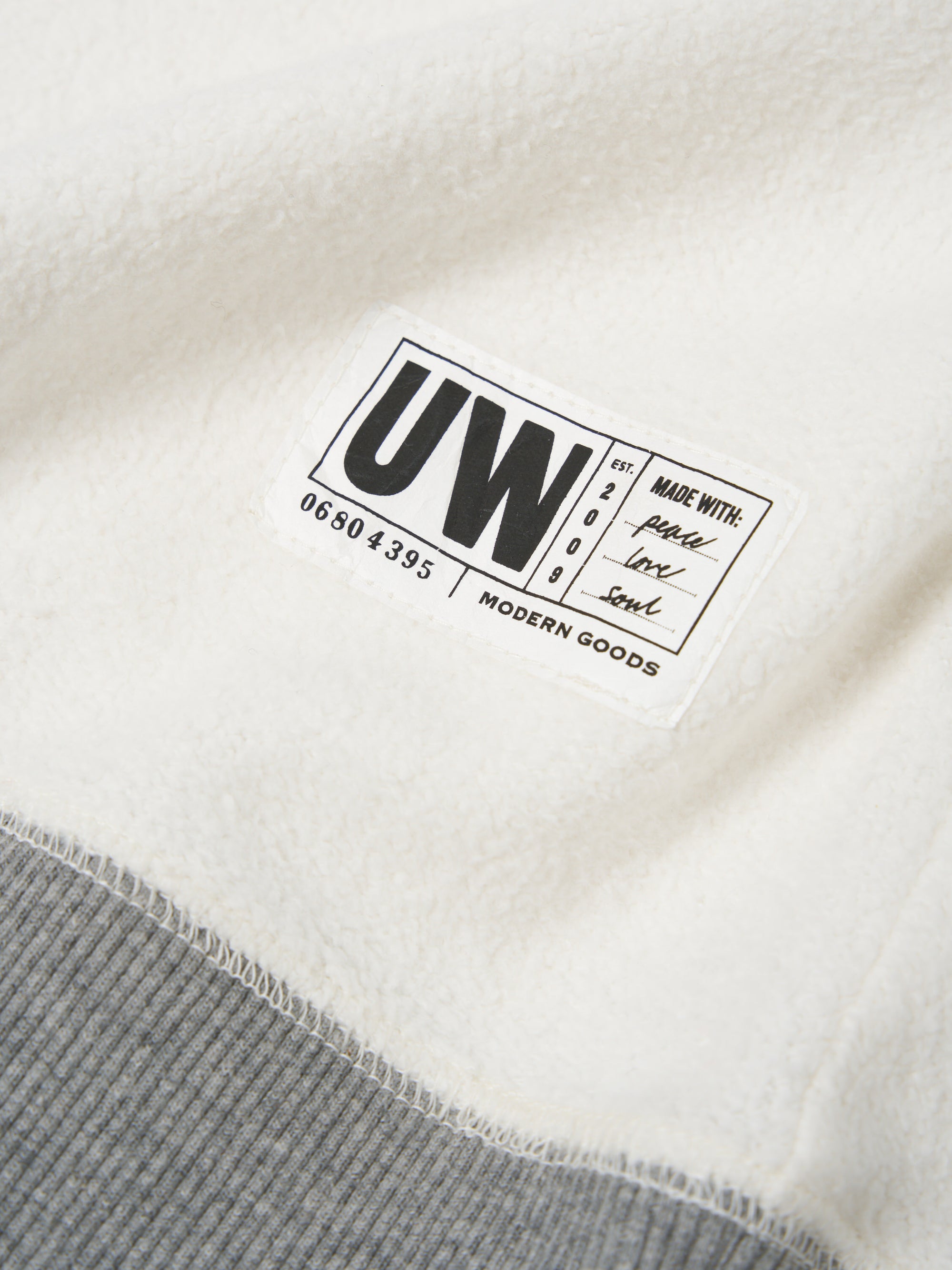 Ecru Brush Back Sweat Short Sleeve Crew
