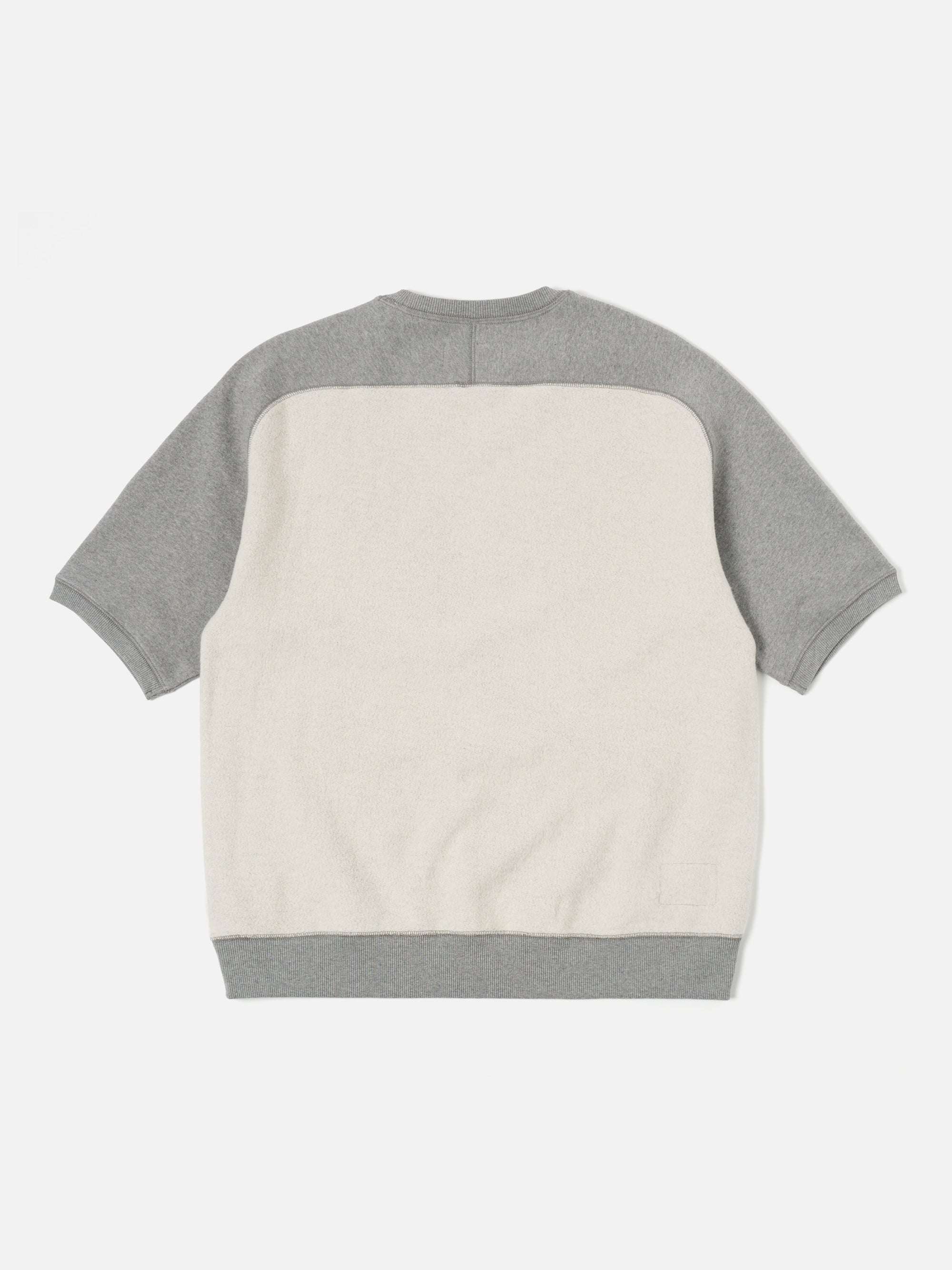 Grey Marl Brush Back Sweat Short Sleeve Crew