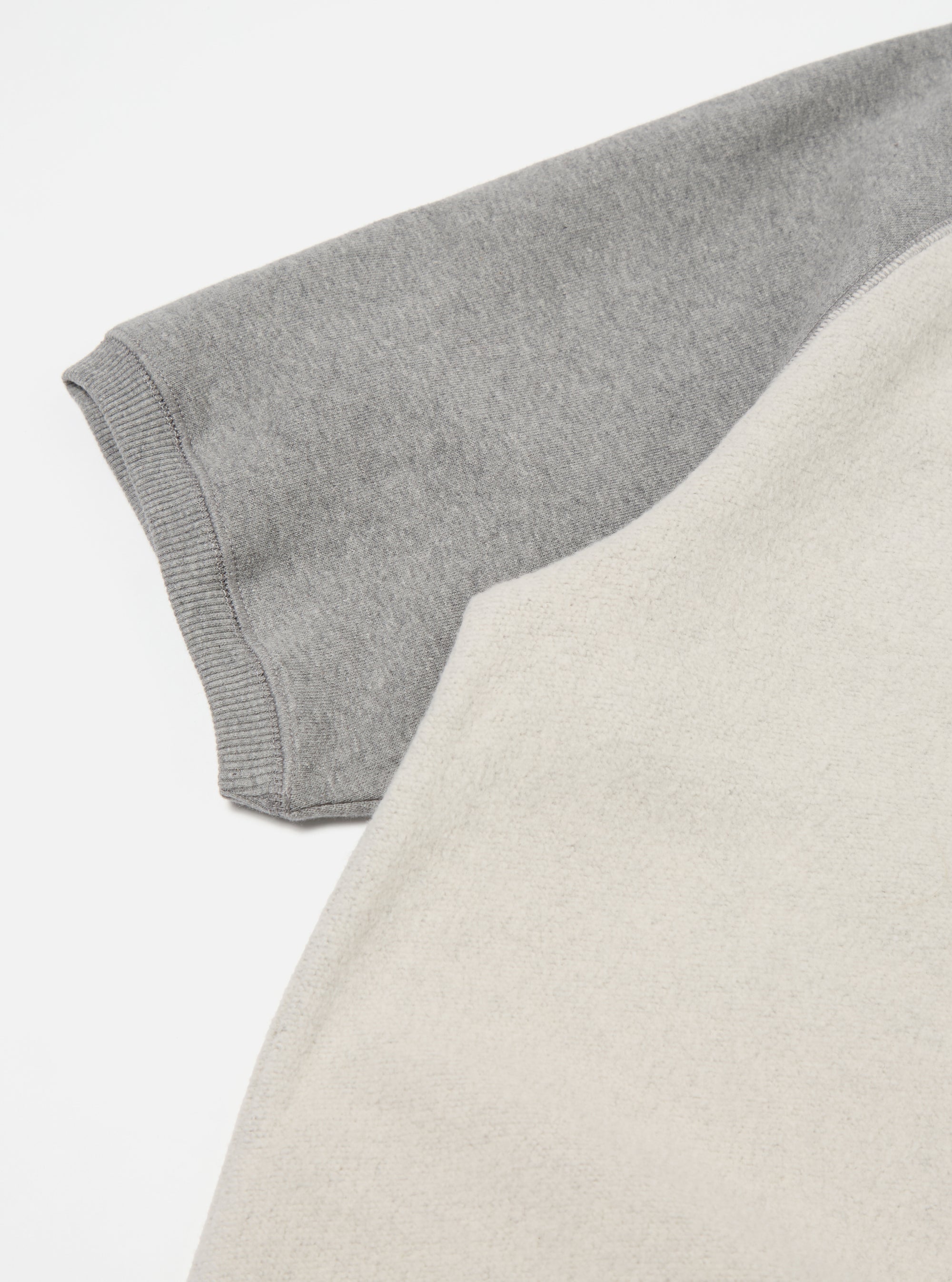 Grey Marl Brush Back Sweat Short Sleeve Crew