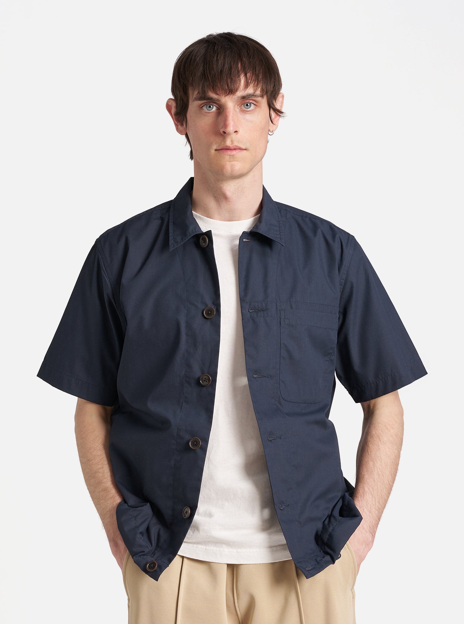 Navy Recycled Polytech Tech Overshirt