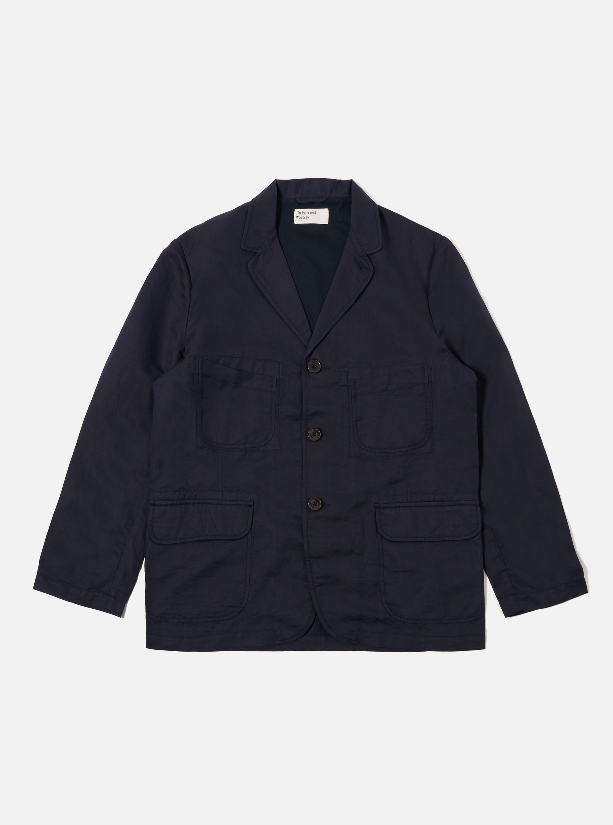 Navy Linen Cotton Barra Jacket