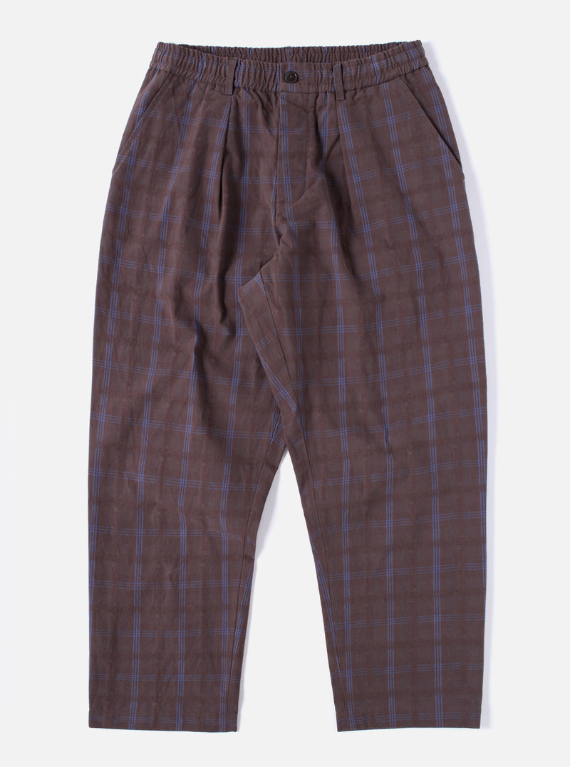 Brown Crans Cotton Check Oxford Pant