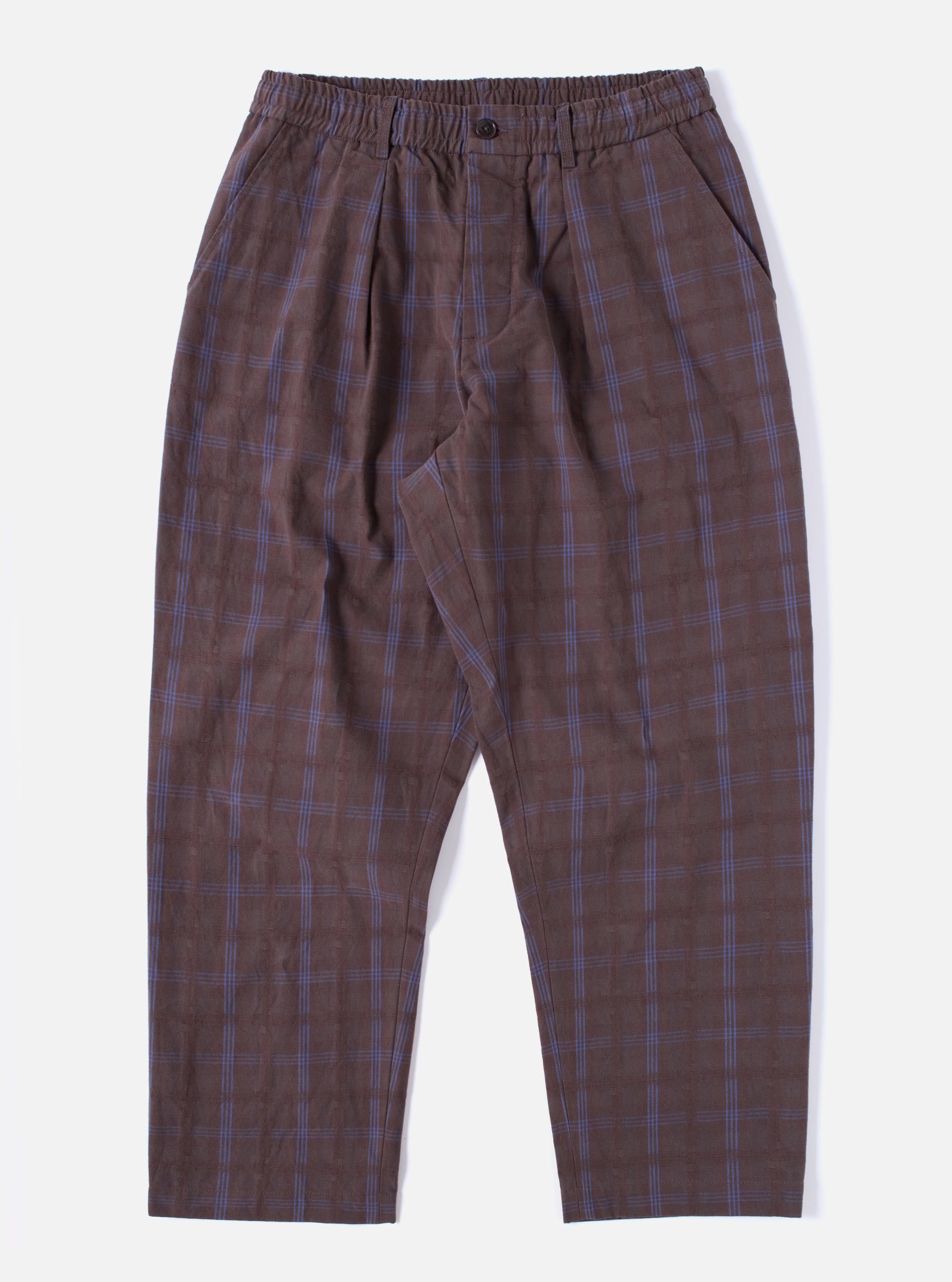 Brown Crans Cotton Check Oxford Pant