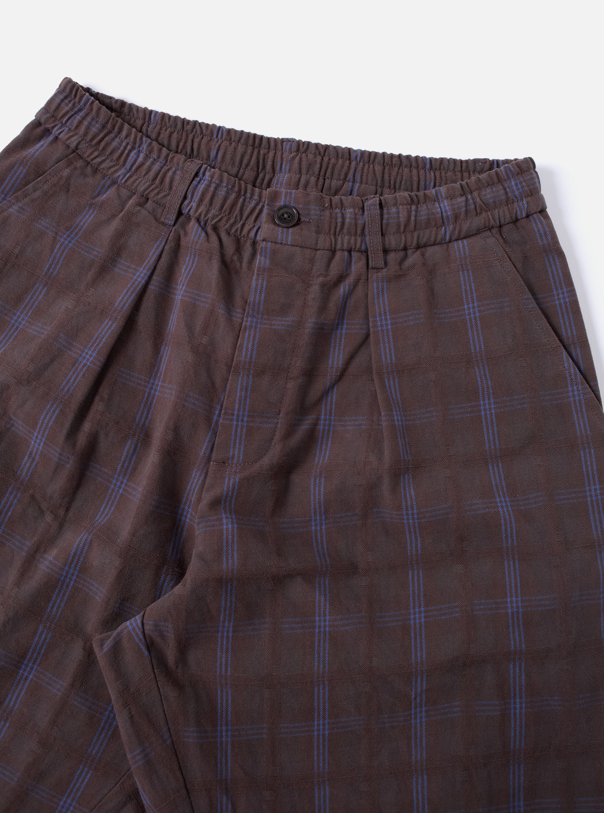 Brown Crans Cotton Check Oxford Pant