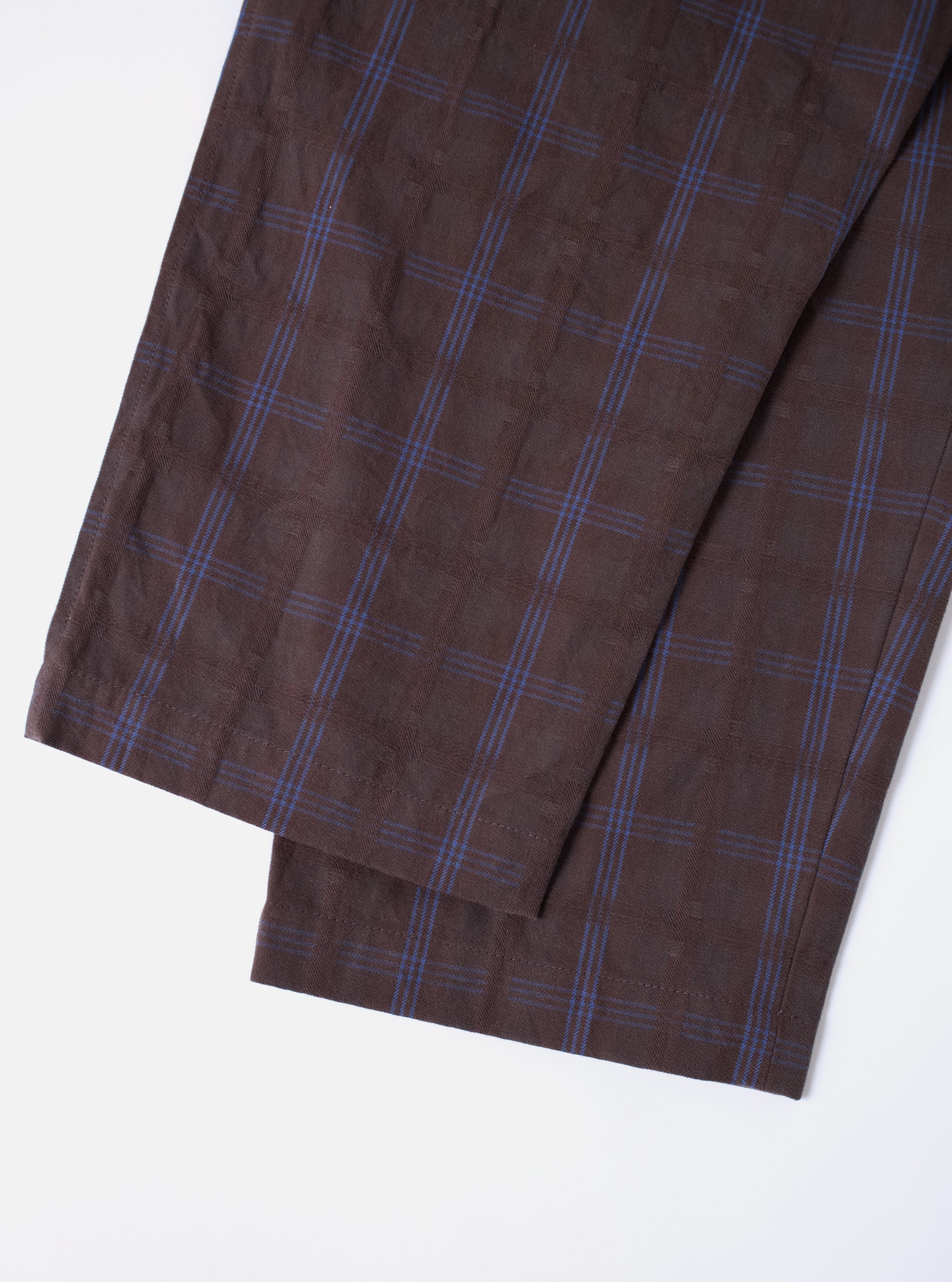 Brown Crans Cotton Check Oxford Pant