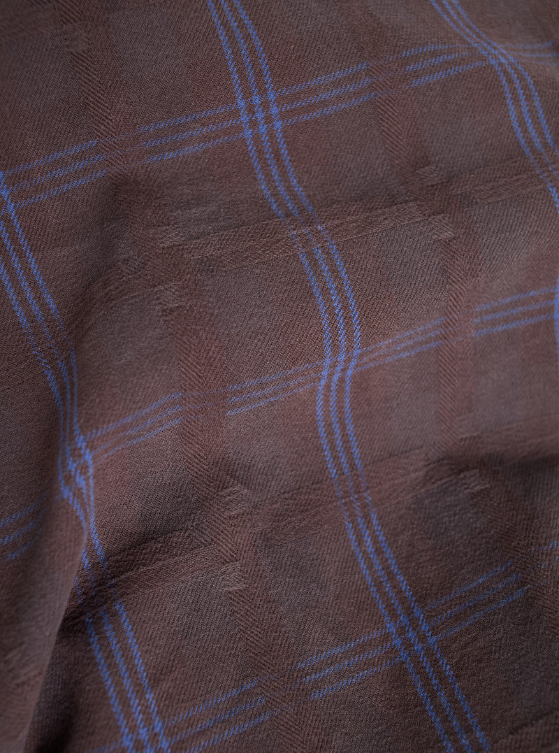Brown Crans Cotton Check Oxford Pant