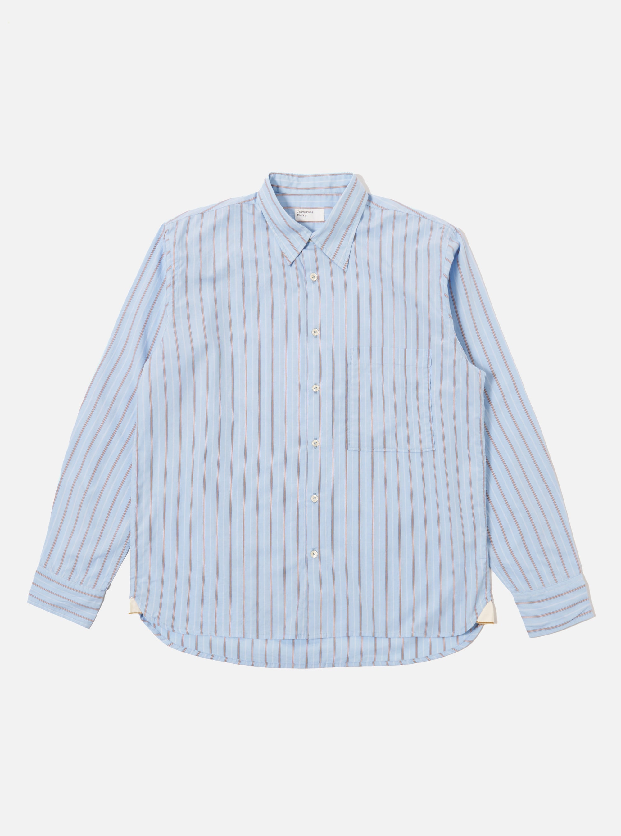 Sky Blue Urban Stripe Square Pocket Shirt
