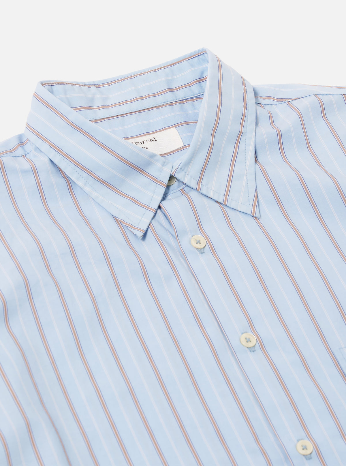 Sky Blue Urban Stripe Square Pocket Shirt