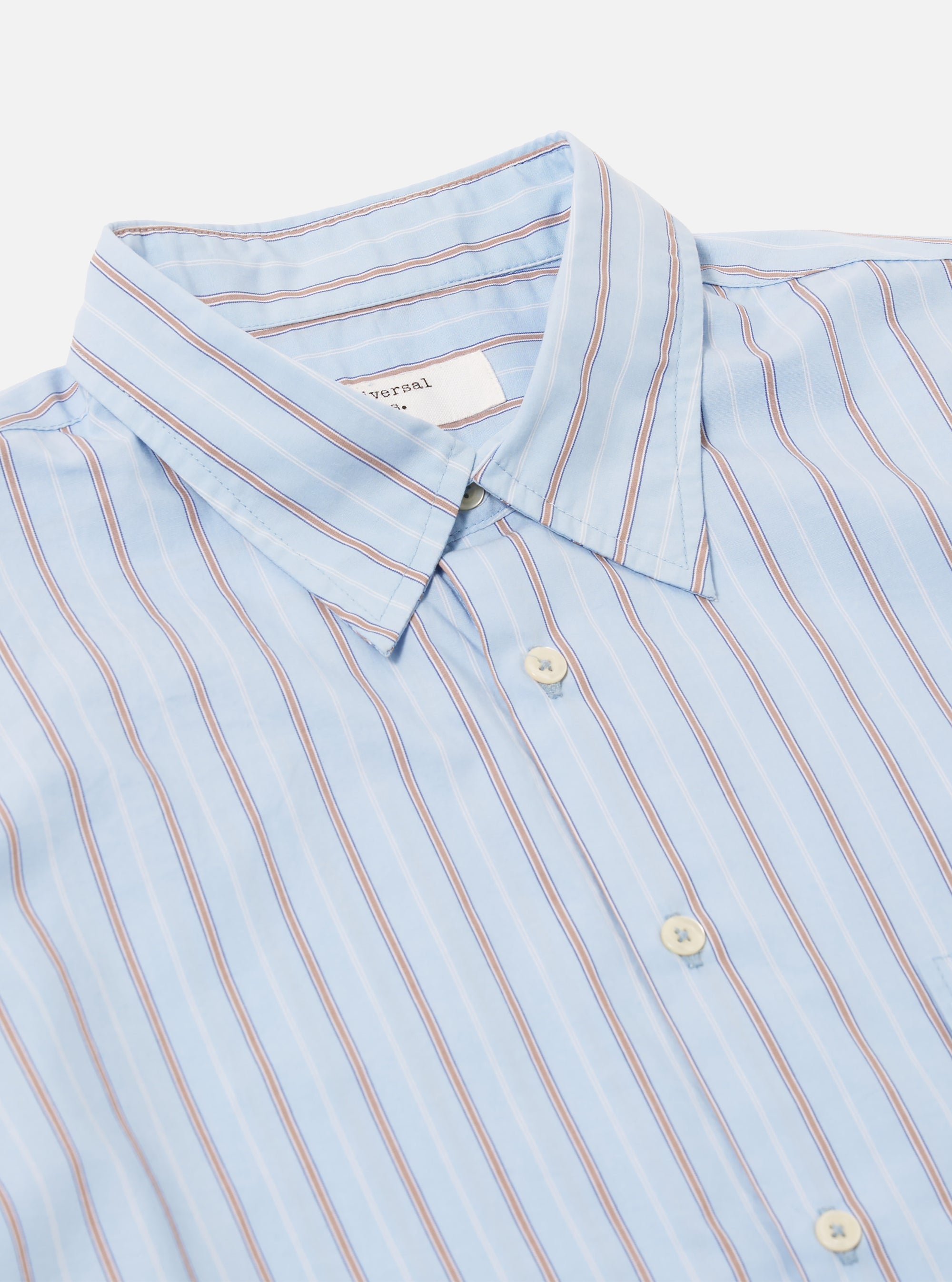 Sky Blue Urban Stripe Square Pocket Shirt