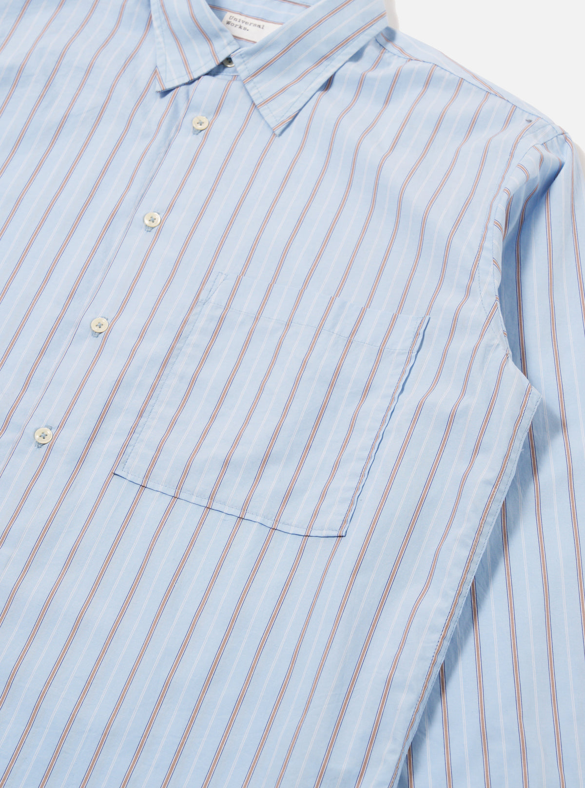 Sky Blue Urban Stripe Square Pocket Shirt